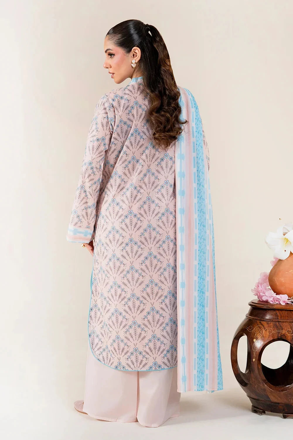 3PC Stitched Printed Lawn Suit | RTW-KLA-4073 Printed KHAS STORES 