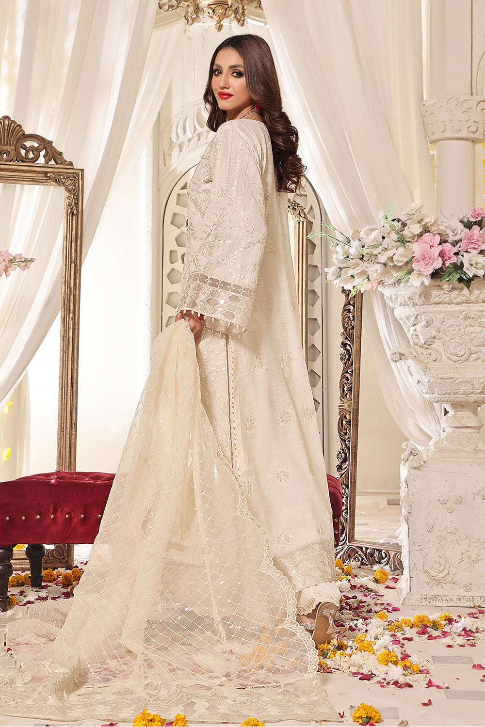 3PC Unstitched Embroidered Chiffon Suit KNAC-2242 Chiffon Collection KHAS STORES 