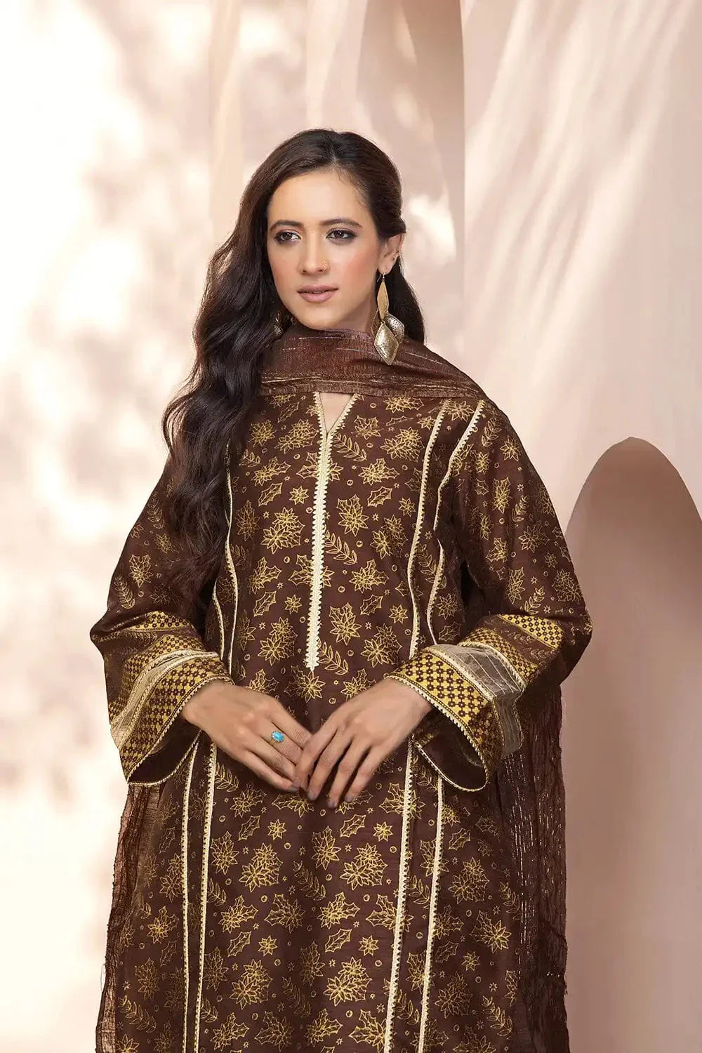 3PC Unstitched Printed Faux Silk Suit KFS-2330 KHAS STORES 