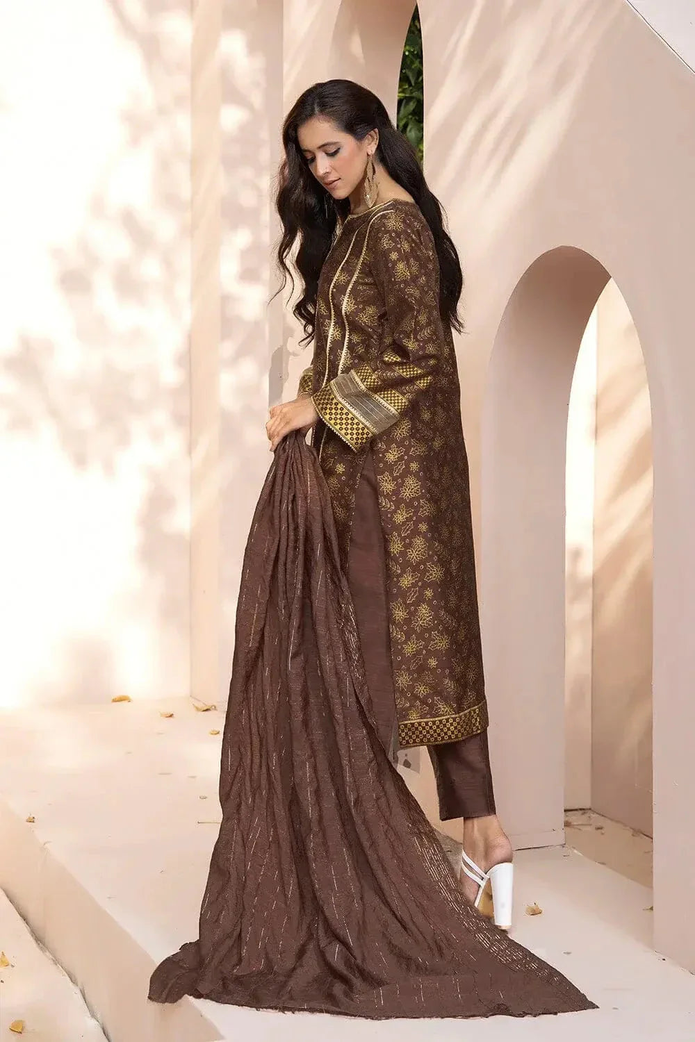 3PC Unstitched Printed Faux Silk Suit KFS-2330 KHAS STORES 