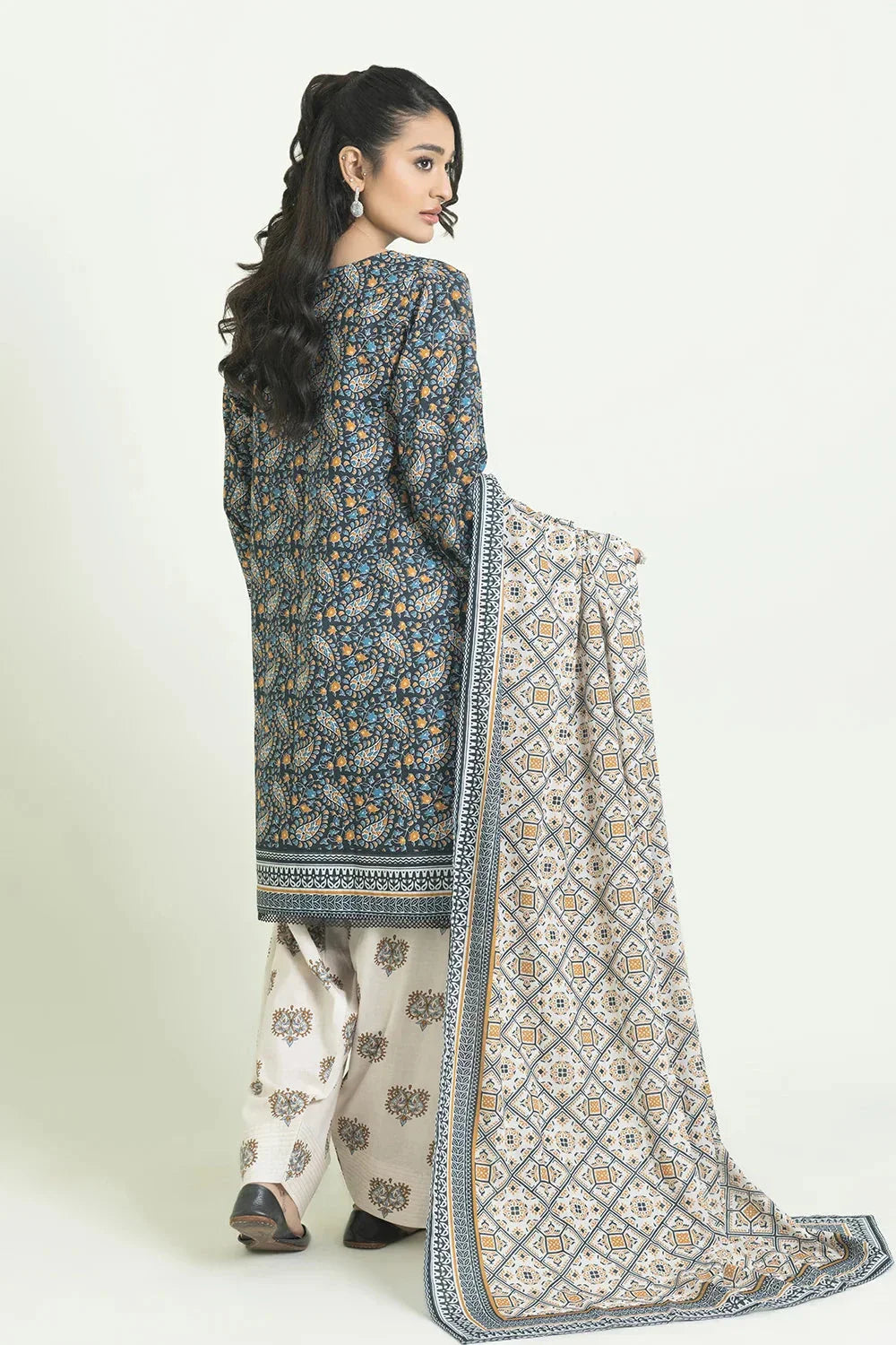 3PC Unstitched Printed Lawn Suit | KLA-3714 Printed KHAS STORES 