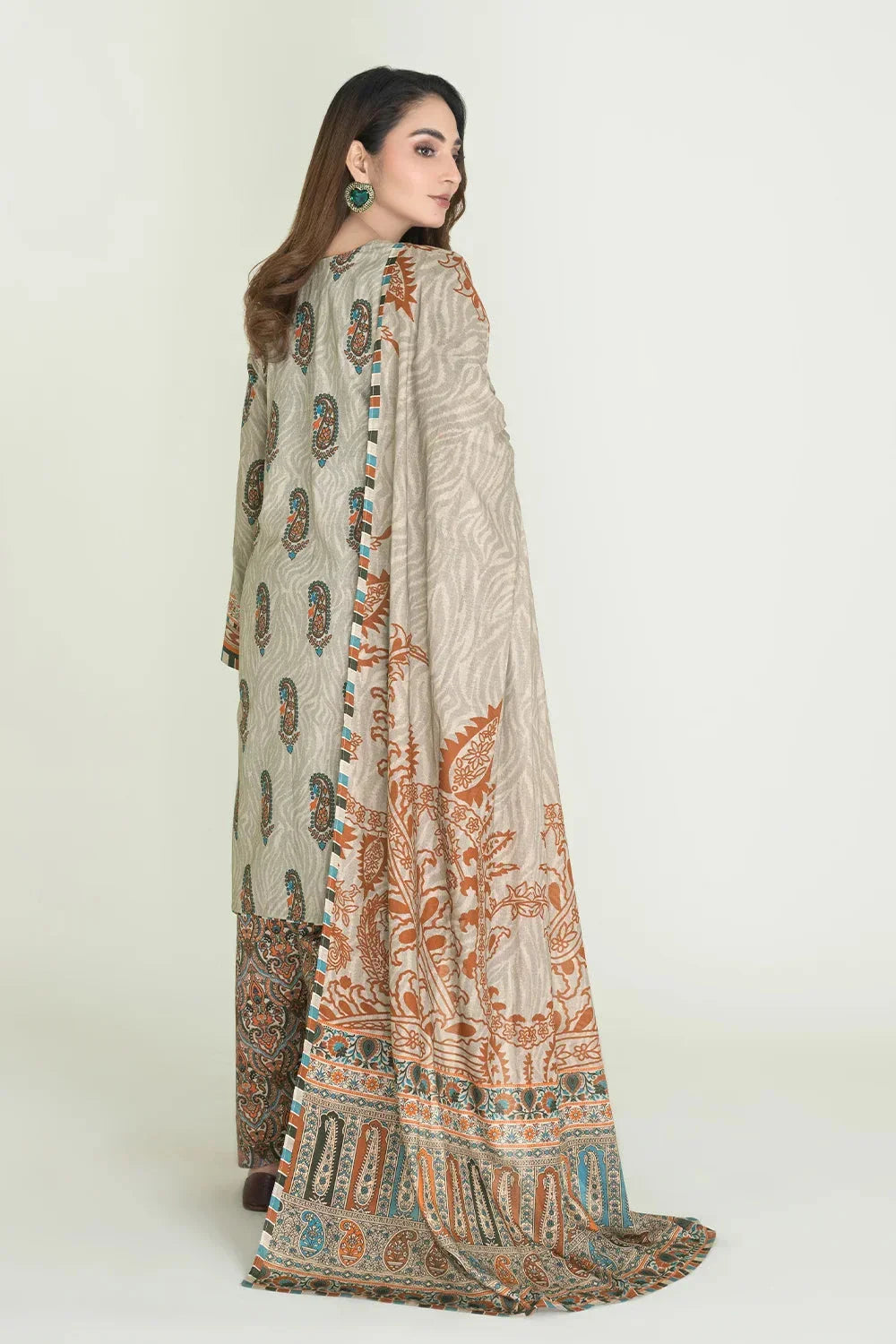 3PC Unstitched Printed Lawn Suit | KLA-3715 Printed KHAS STORES 