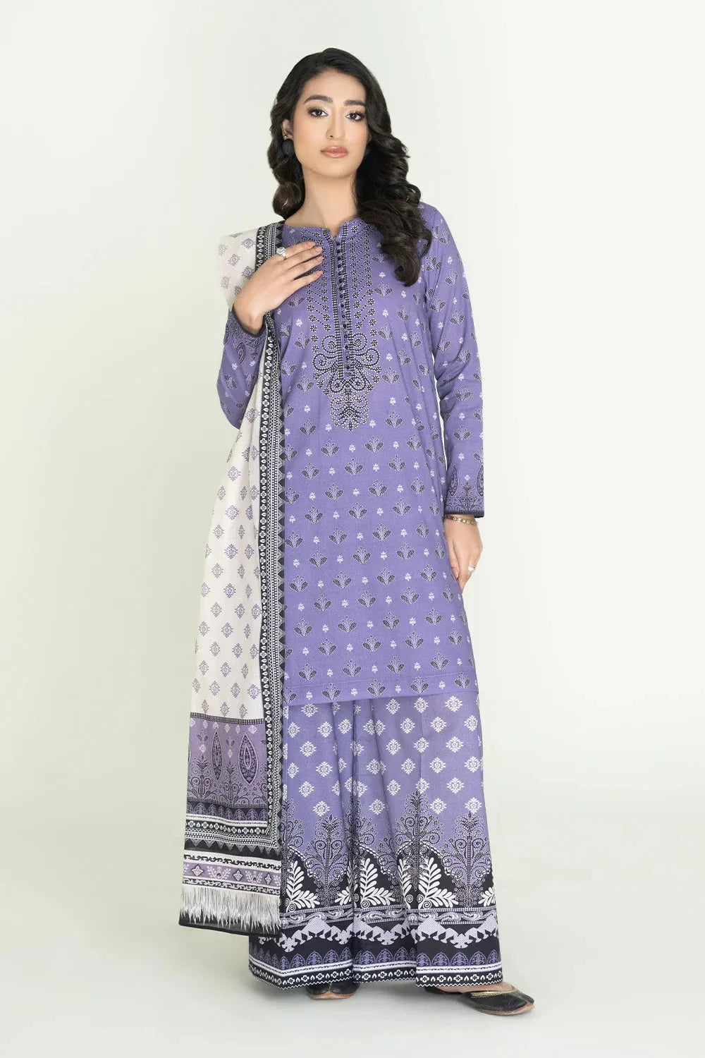 3PC Unstitched Printed Lawn Suit | KLA-3717 Printed KHAS STORES 