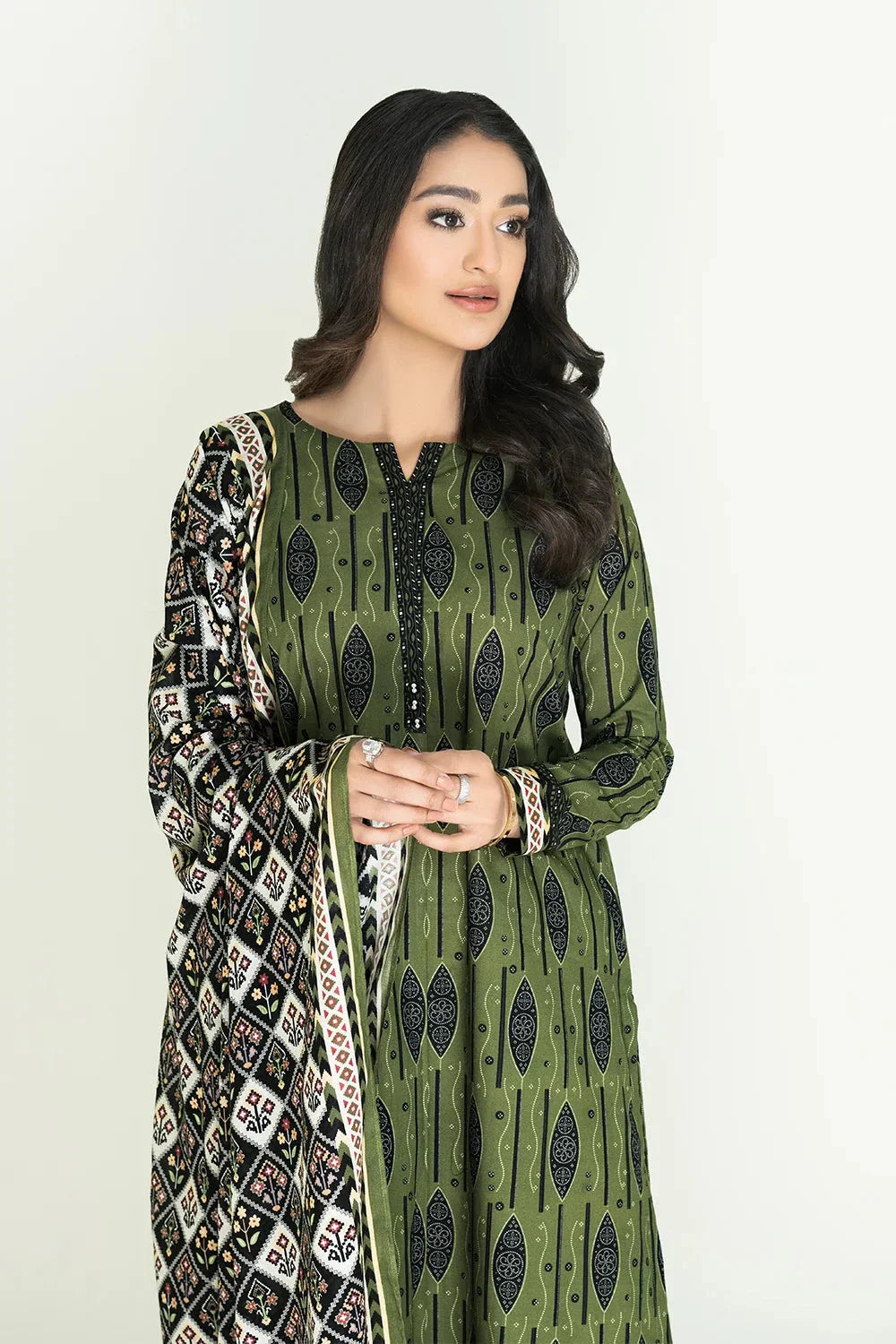 3PC Unstitched Printed Lawn Suit | KLA-3718 Printed KHAS STORES 