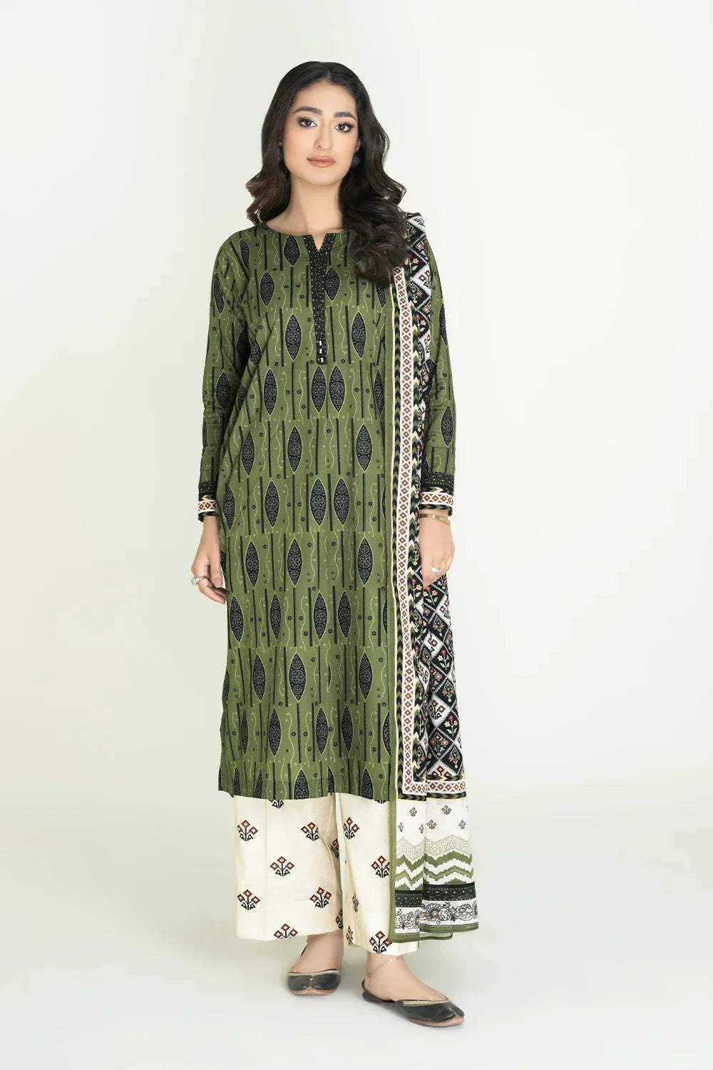 3PC Unstitched Printed Lawn Suit | KLA-3718 Printed KHAS STORES 