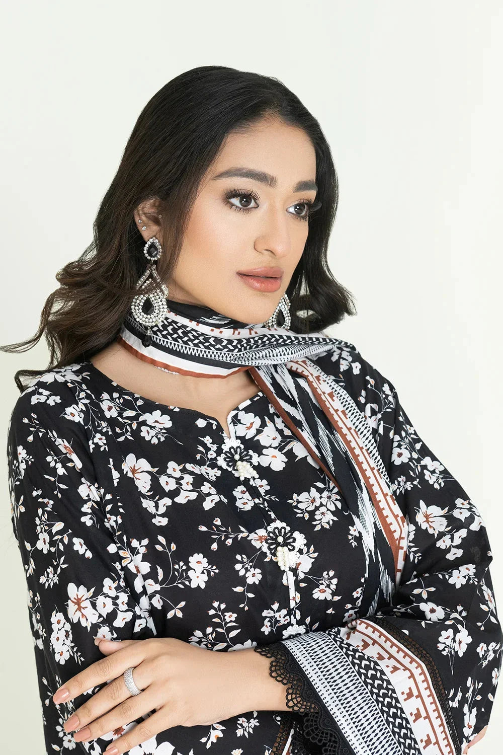 3PC Unstitched Printed Lawn Suit | KLA-3720 Printed KHAS STORES 