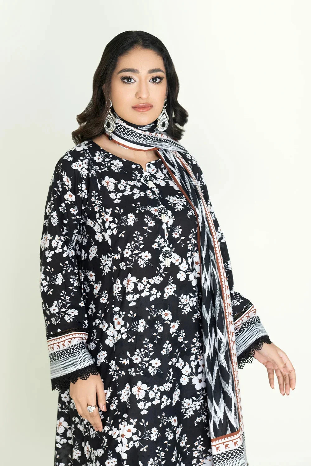 3PC Unstitched Printed Lawn Suit | KLA-3720 Printed KHAS STORES 