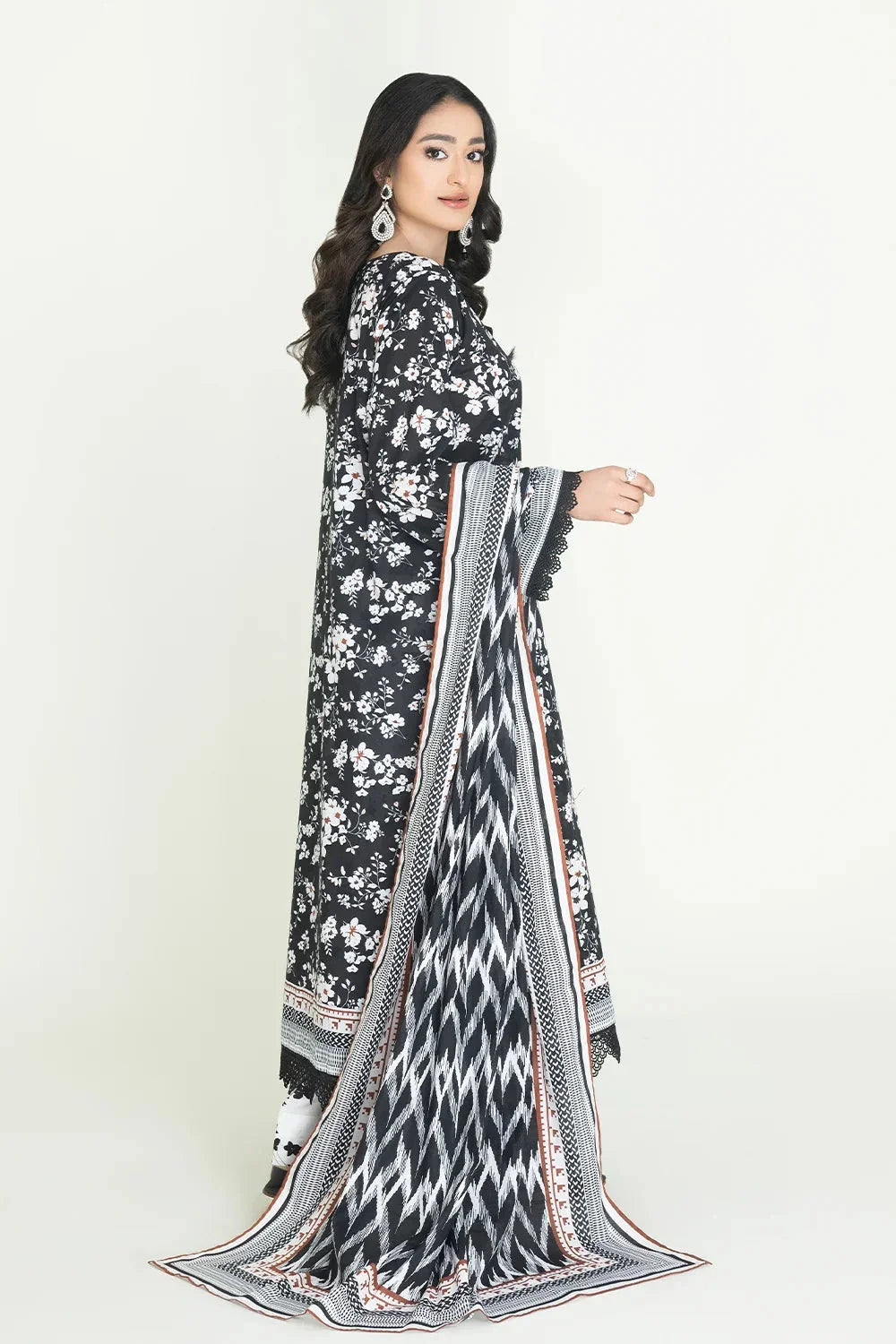3PC Unstitched Printed Lawn Suit | KLA-3720 Printed KHAS STORES 