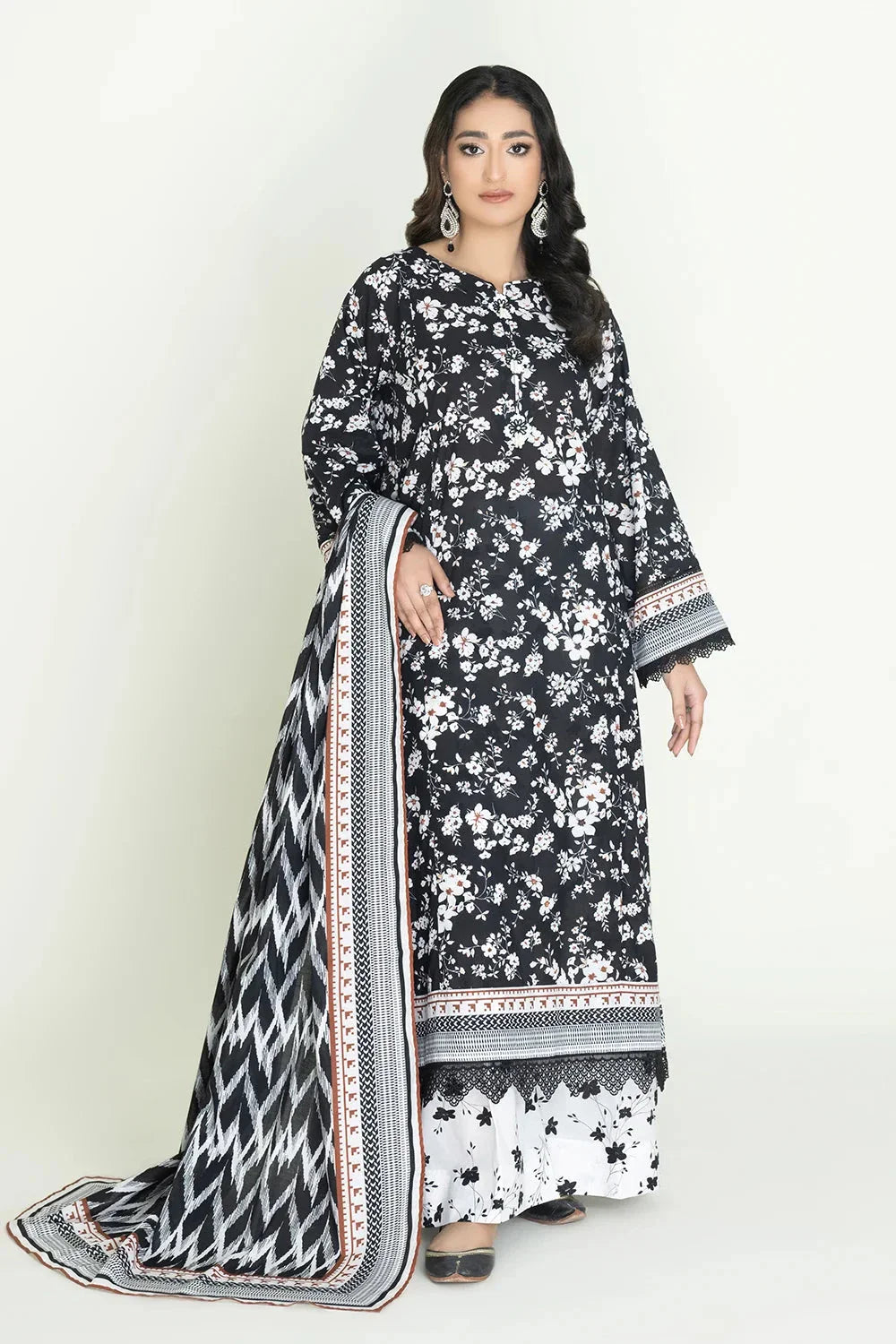 3PC Unstitched Printed Lawn Suit | KLA-3720 Printed KHAS STORES 