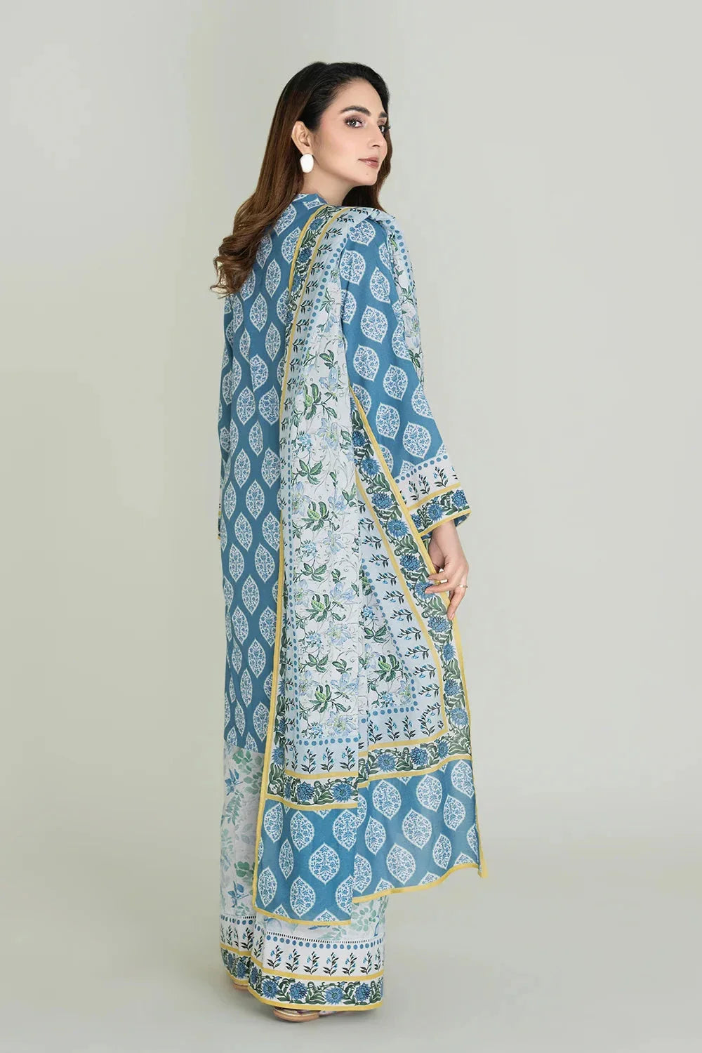 3PC Unstitched Printed Lawn Suit | KLA-3721 Printed KHAS STORES 