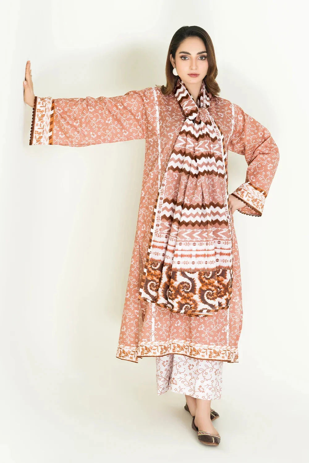 3PC Unstitched Printed Lawn Suit | KLA-3722 Printed KHAS STORES 
