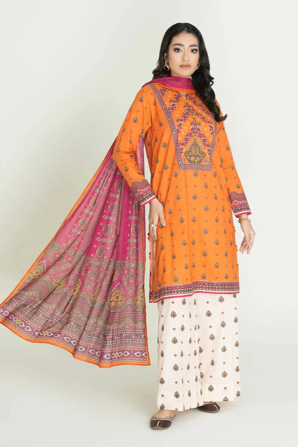 3PC Unstitched Printed Lawn Suit | KLA-3723 Printed KHAS STORES 