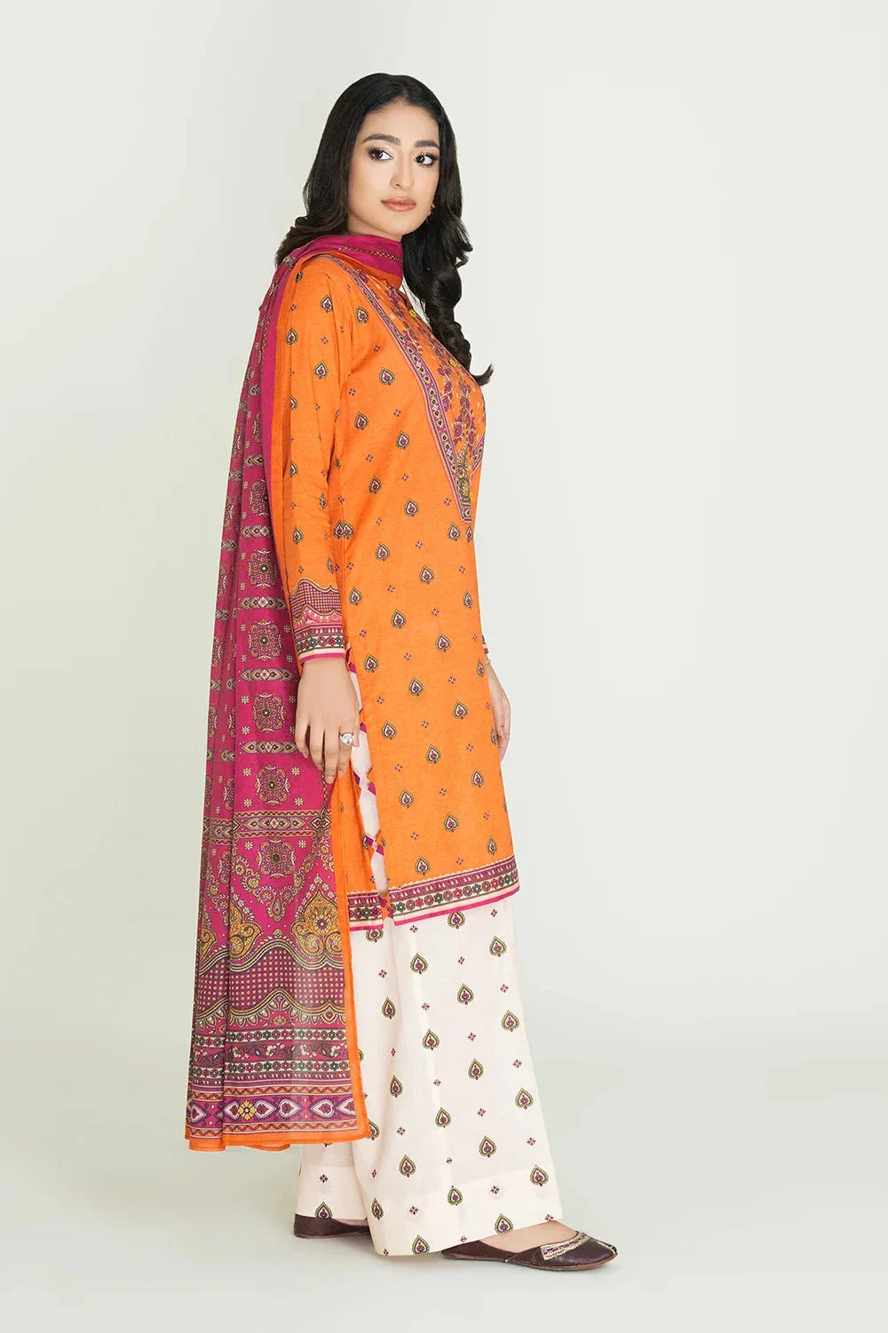 3PC Unstitched Printed Lawn Suit | KLA-3723 Printed KHAS STORES 