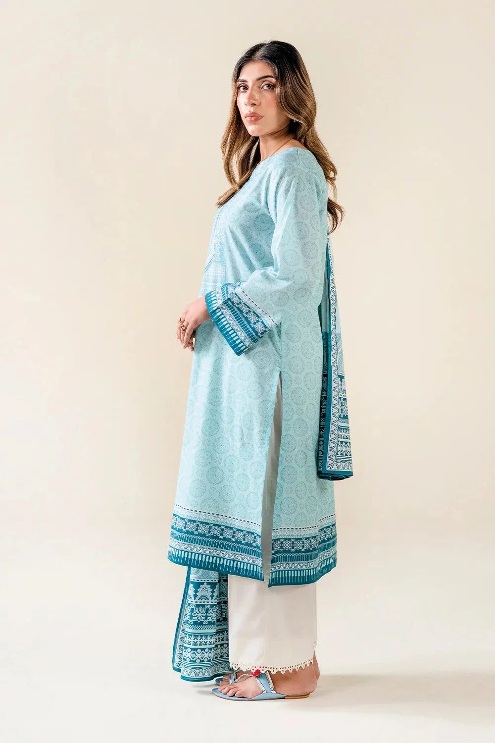 3PC Unstitched Printed Lawn Suit | KLA-3725 Printed KHAS STORES 