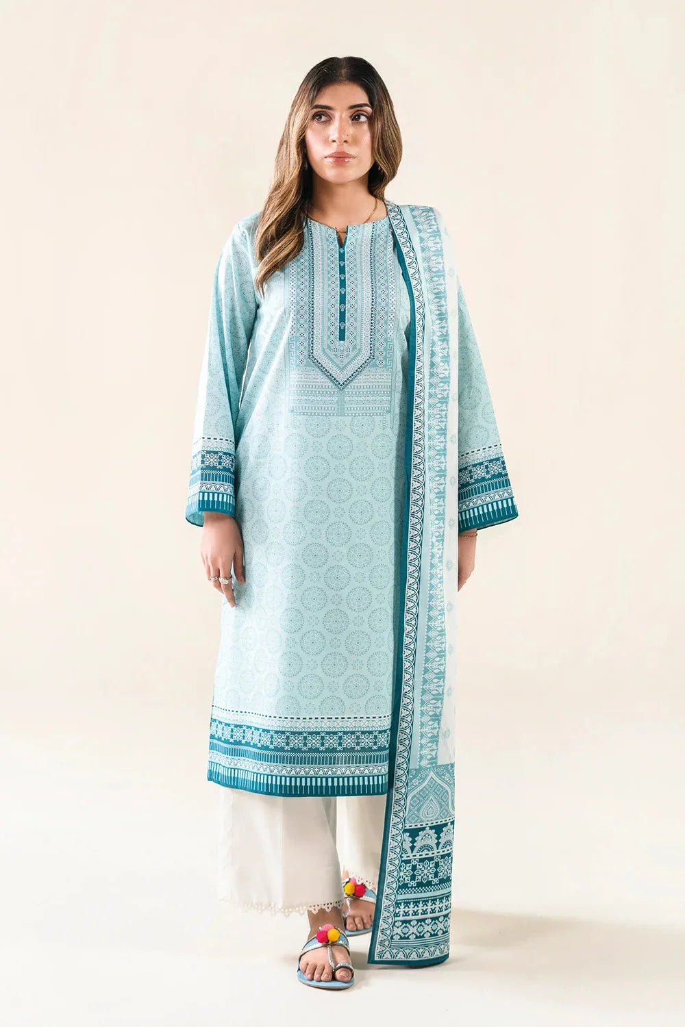 3PC Unstitched Printed Lawn Suit | KLA-3725 Printed KHAS STORES 