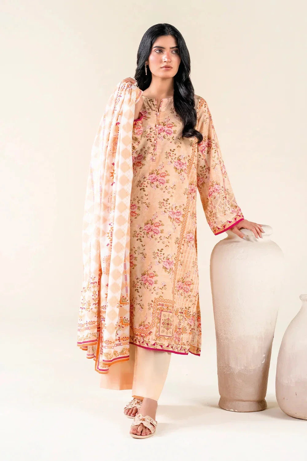 3PC Unstitched Printed Lawn Suit | KLA-3727 Printed KHAS STORES 