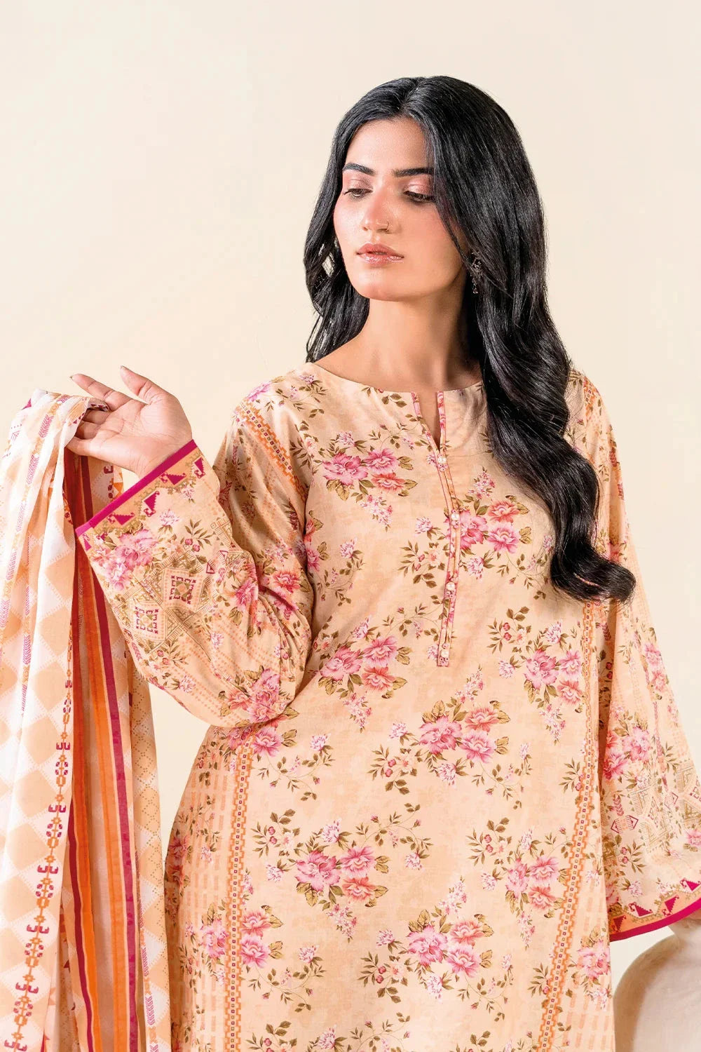 3PC Unstitched Printed Lawn Suit | KLA-3727 Printed KHAS STORES 
