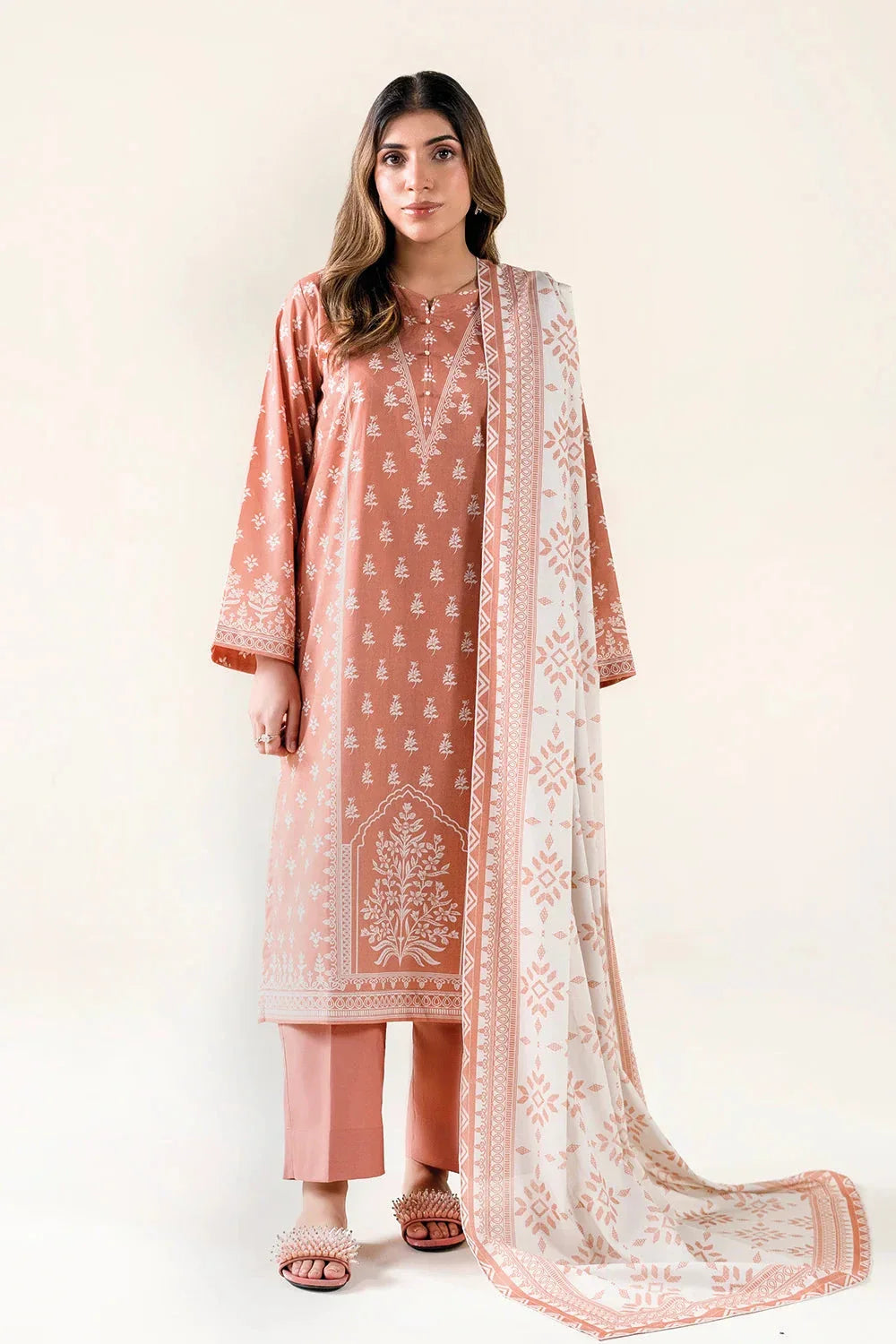 3PC Unstitched Printed Lawn Suit | KLA-3728 Printed KHAS STORES 