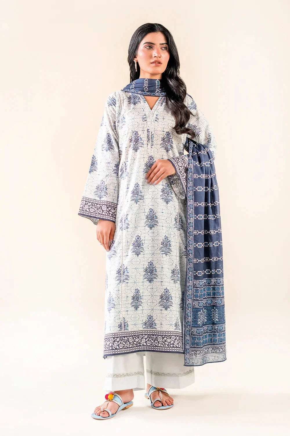 3PC Unstitched Printed Lawn Suit | KLA-3729 Printed KHAS STORES 