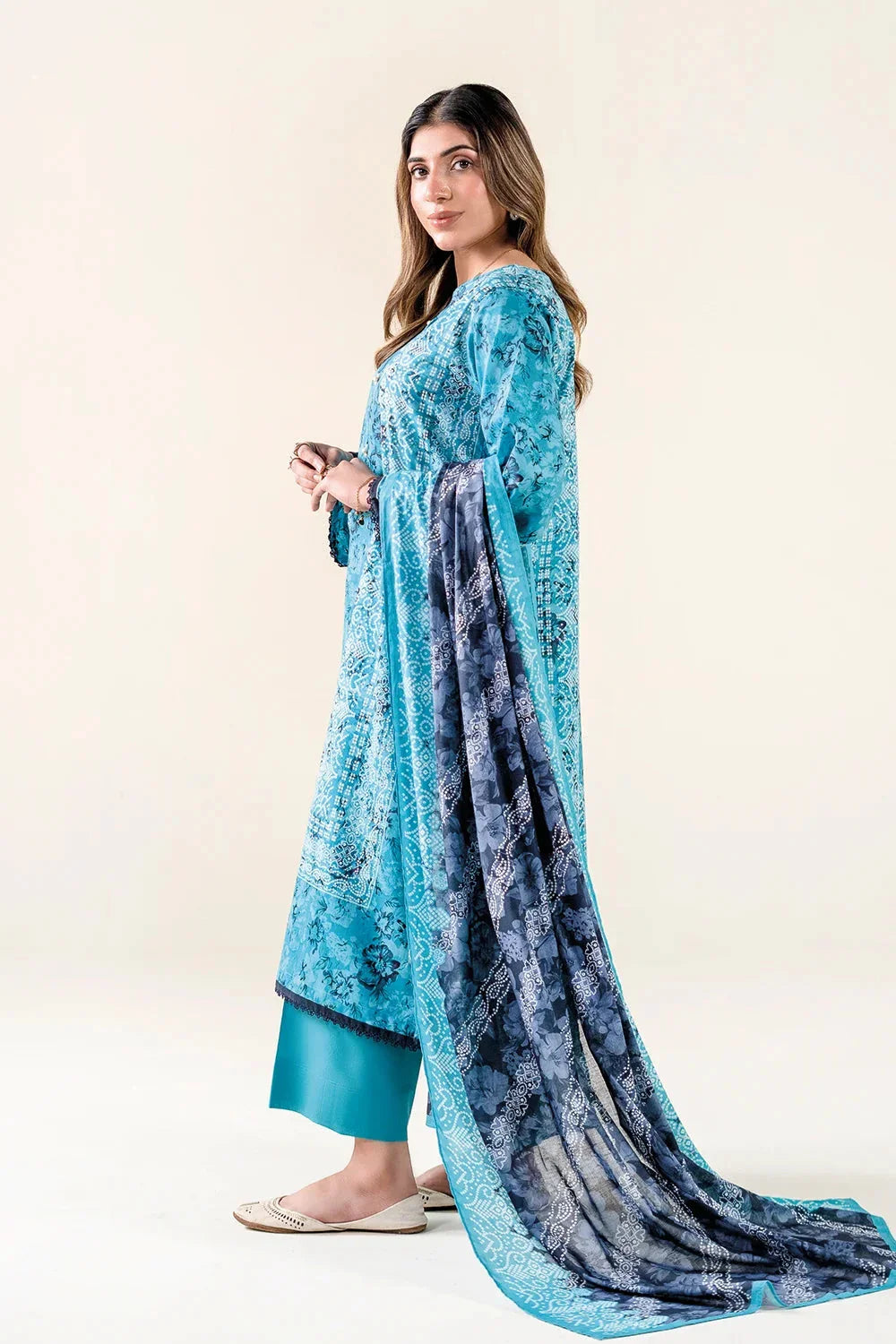 3PC Unstitched Printed Lawn Suit | KLA-3730 Printed KHAS STORES 