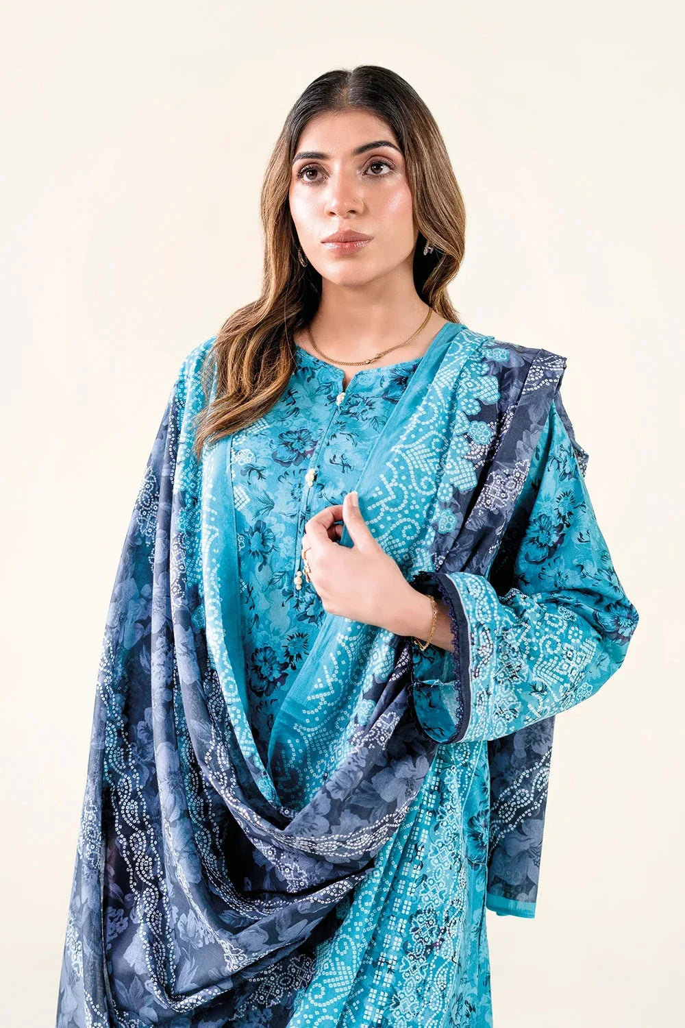 3PC Unstitched Printed Lawn Suit | KLA-3730 Printed KHAS STORES 