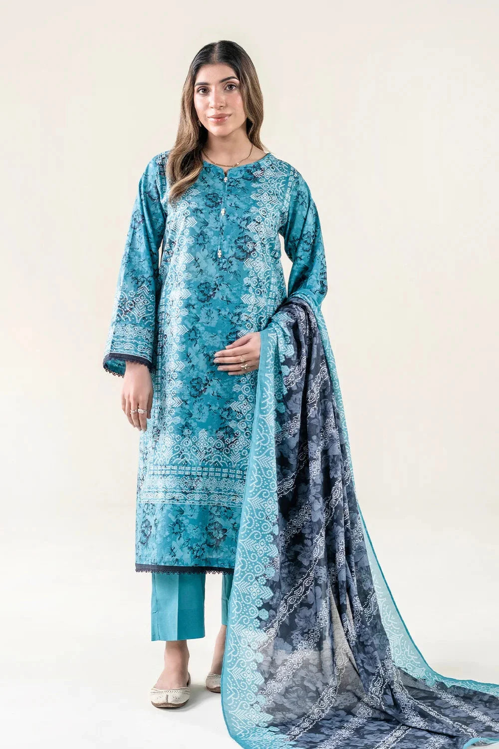3PC Unstitched Printed Lawn Suit | KLA-3730 Printed KHAS STORES 