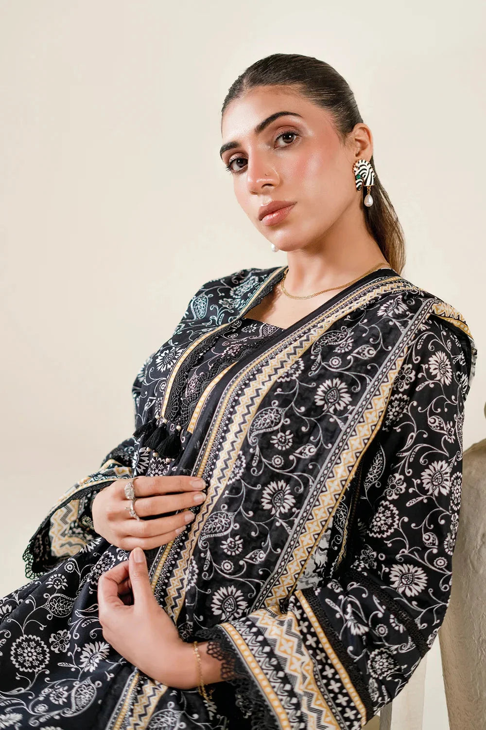 3PC Unstitched Printed Lawn Suit | KLA-3731 Printed KHAS STORES 