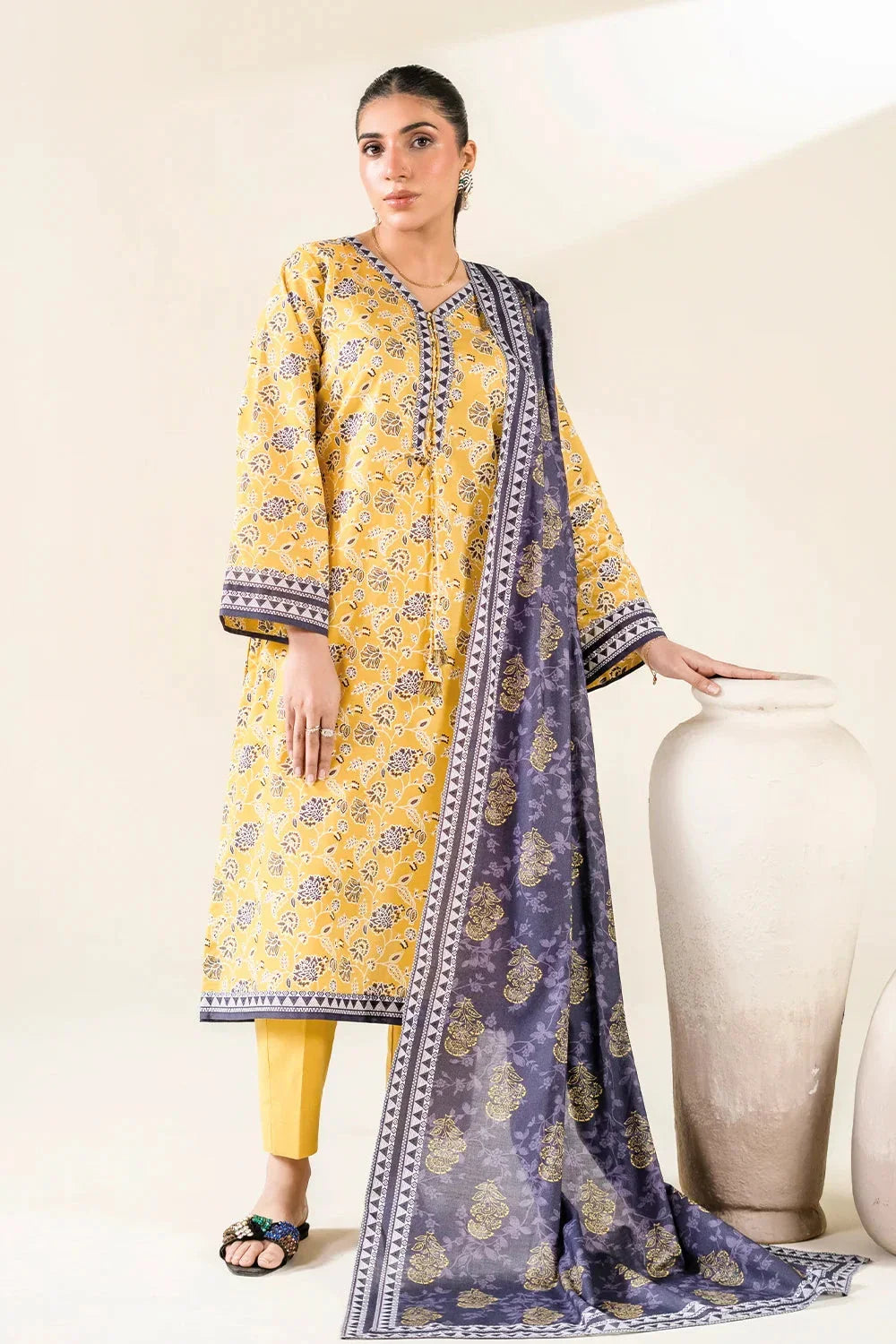 3PC Unstitched Printed Lawn Suit | KLA-3733 Printed KHAS STORES 