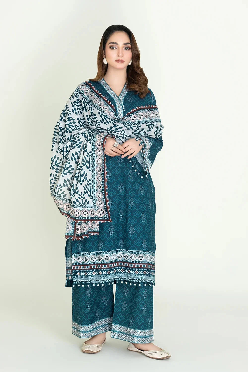 3PC Unstitched Printed Lawn Suit | KLA-3734 Printed KHAS STORES 