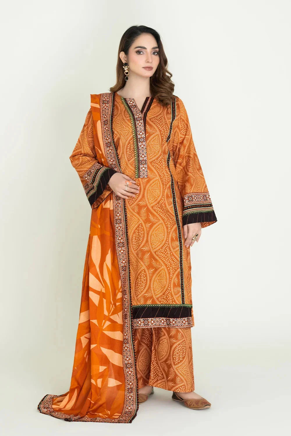 3PC Unstitched Printed Lawn Suit | KLA-3736 Printed KHAS STORES 