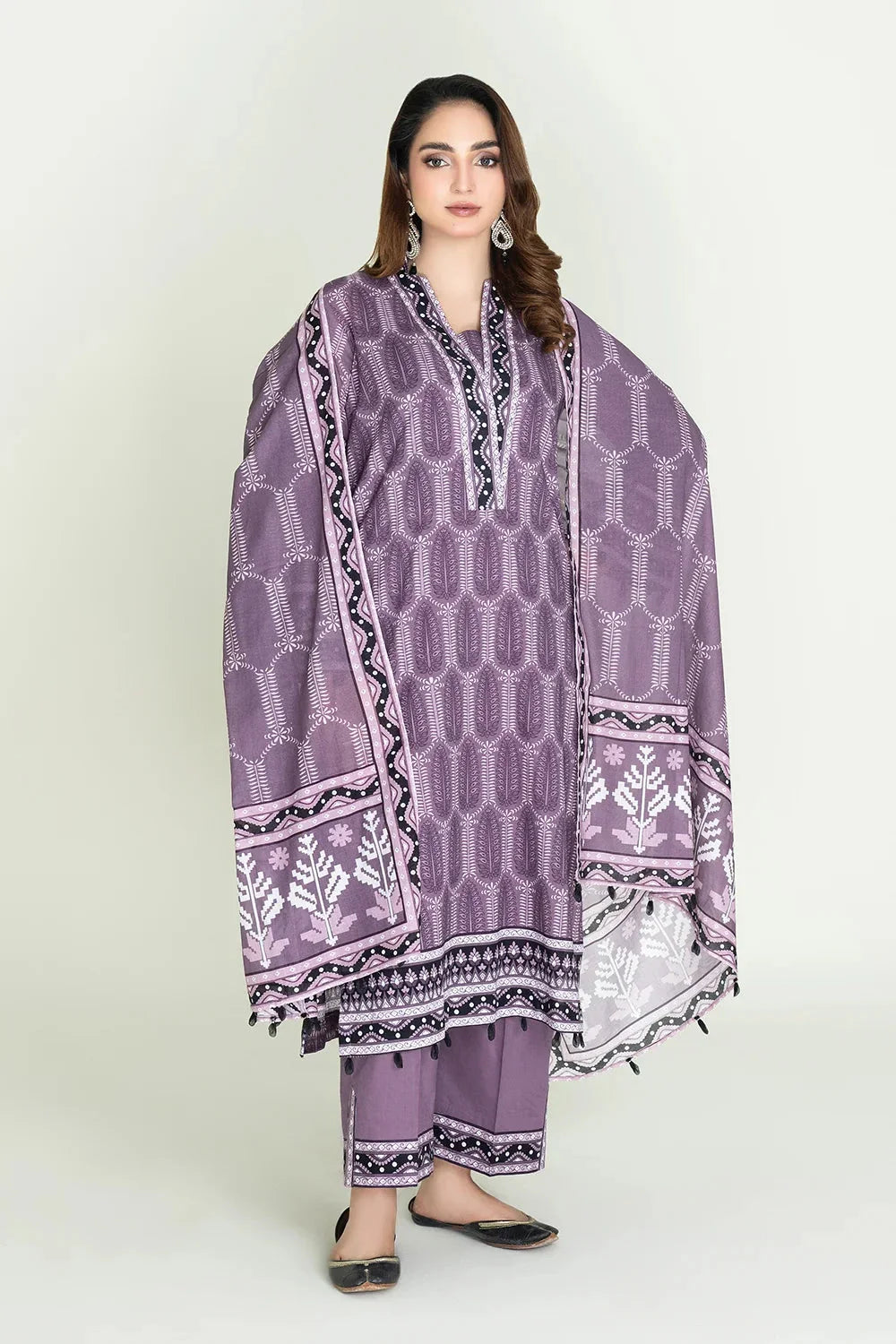 3PC Unstitched Printed Lawn Suit | KLA-3739 Printed KHAS STORES 