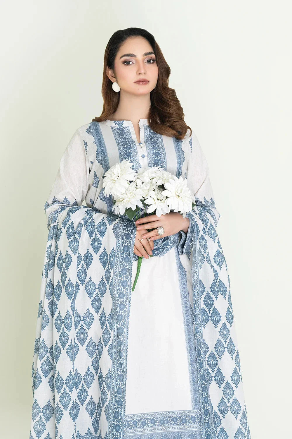 3PC Unstitched Printed Lawn Suit | KLA-3740 Printed KHAS STORES 