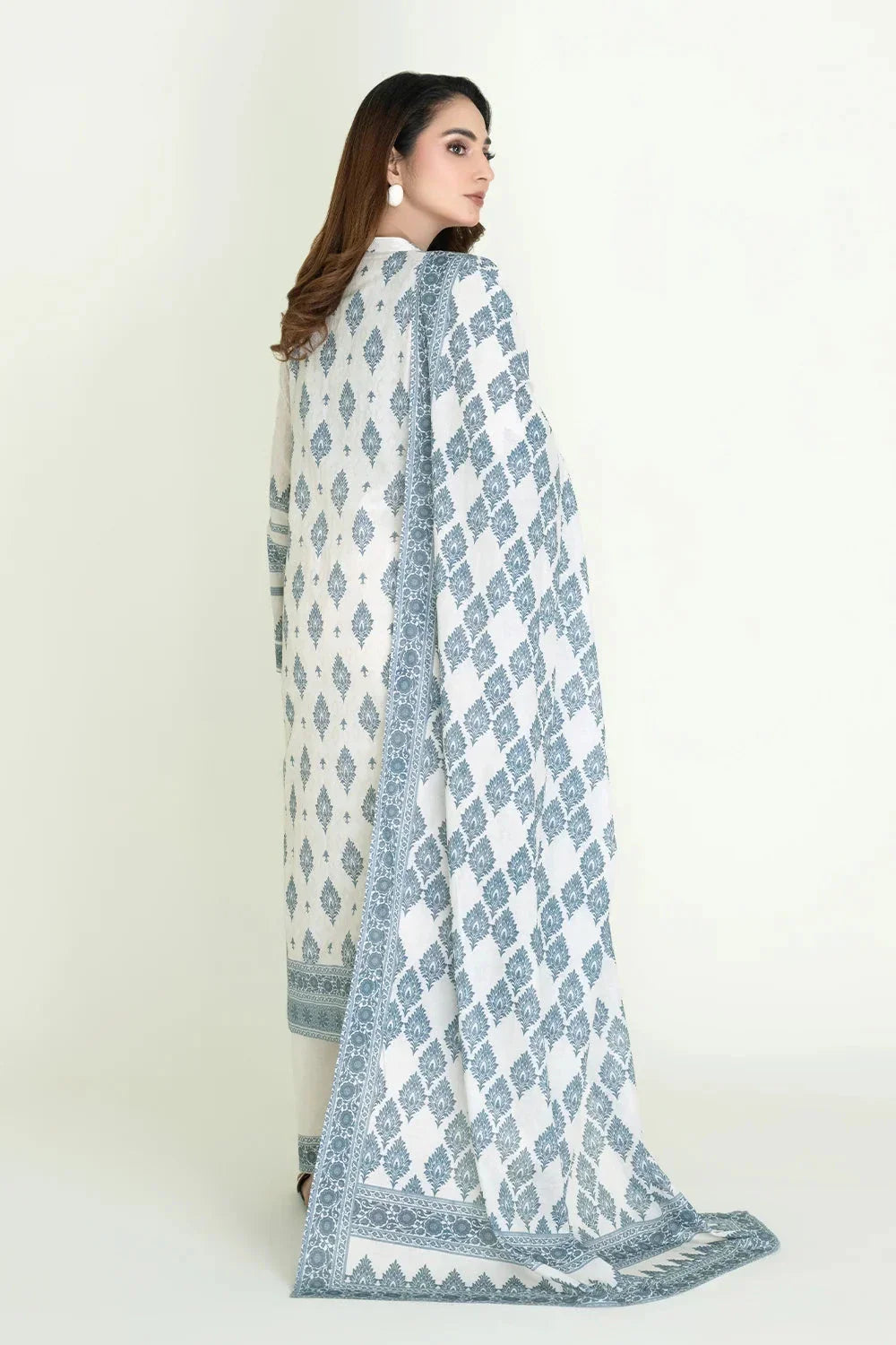 3PC Unstitched Printed Lawn Suit | KLA-3740 Printed KHAS STORES 