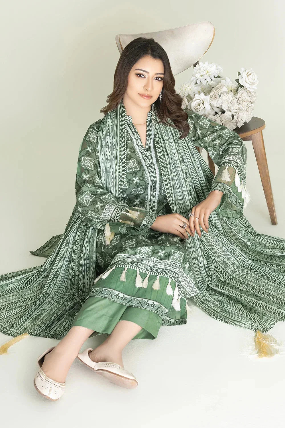 3PC Unstitched Printed Lawn Suit | KLA-3741 Printed KHAS STORES 