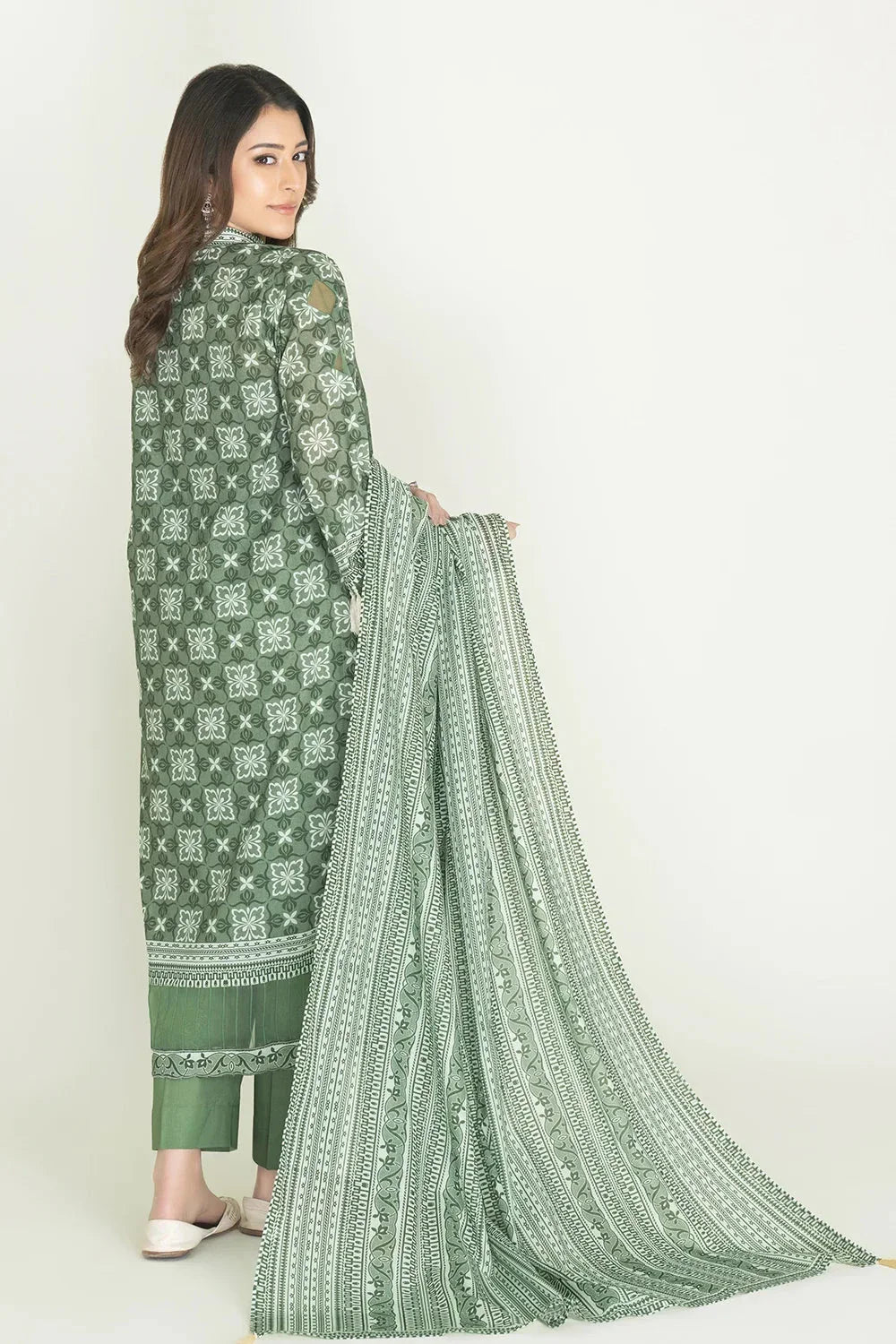 3PC Unstitched Printed Lawn Suit | KLA-3741 Printed KHAS STORES 