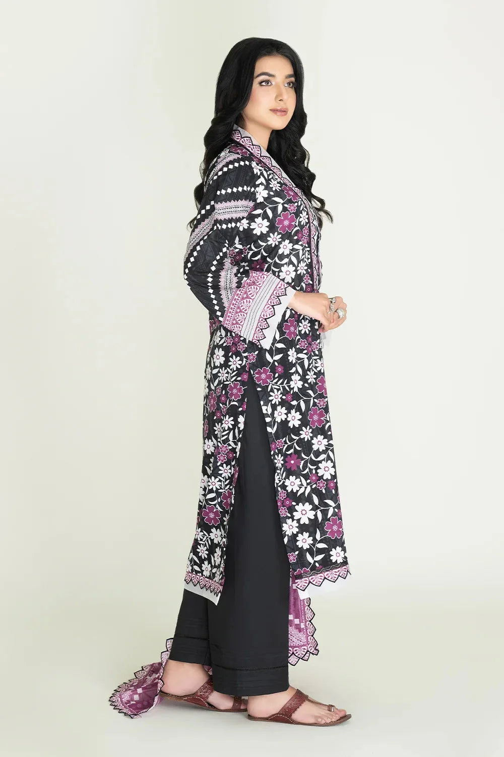 3PC Unstitched Printed Lawn Suit | KLA-3742 Printed KHAS STORES 