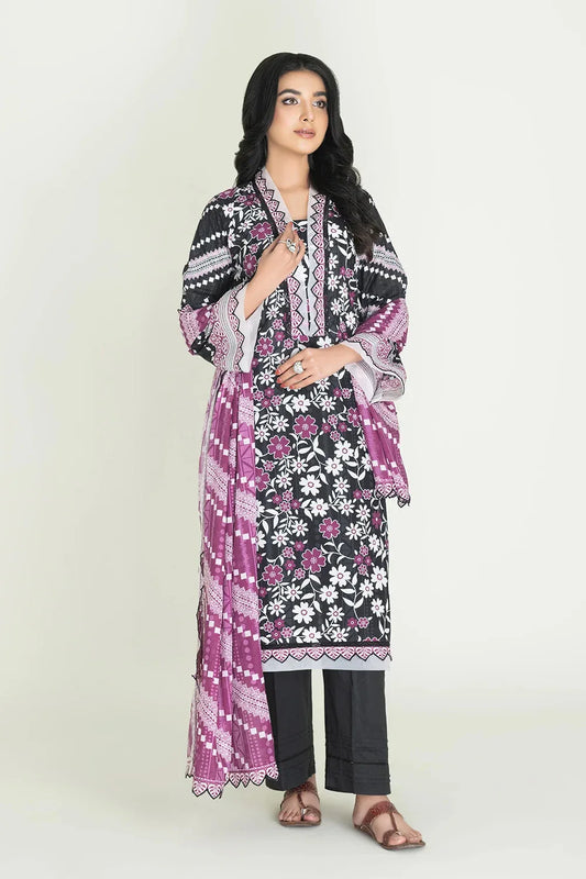 3PC Unstitched Printed Lawn Suit | KLA-3742 Printed KHAS STORES 