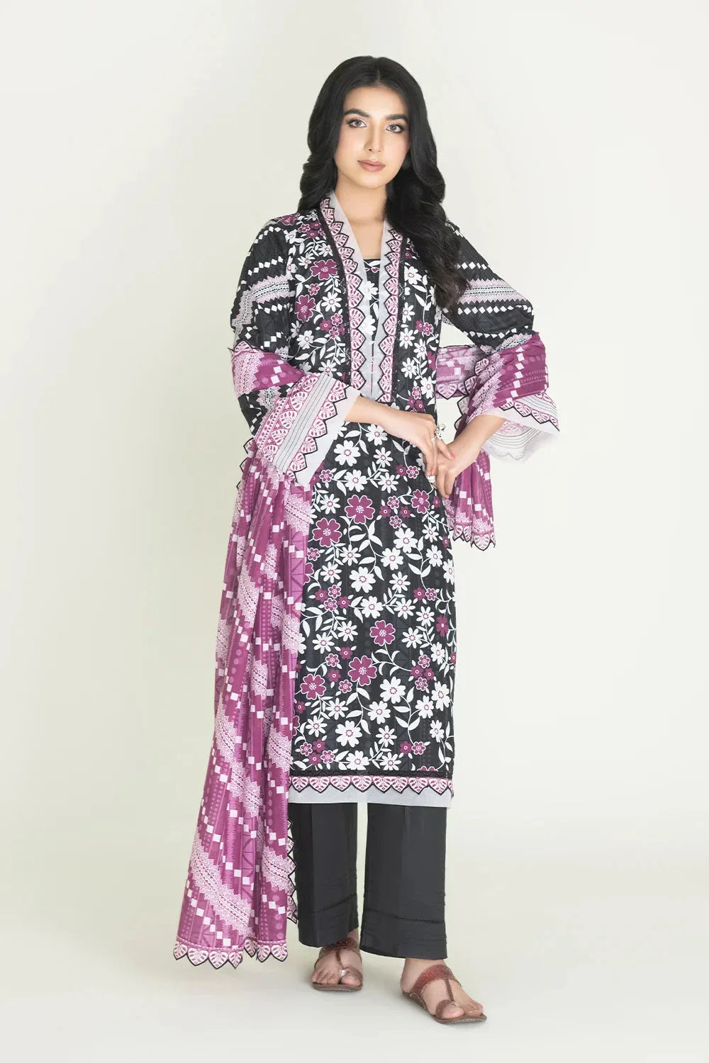 3PC Unstitched Printed Lawn Suit | KLA-3742 Printed KHAS STORES 