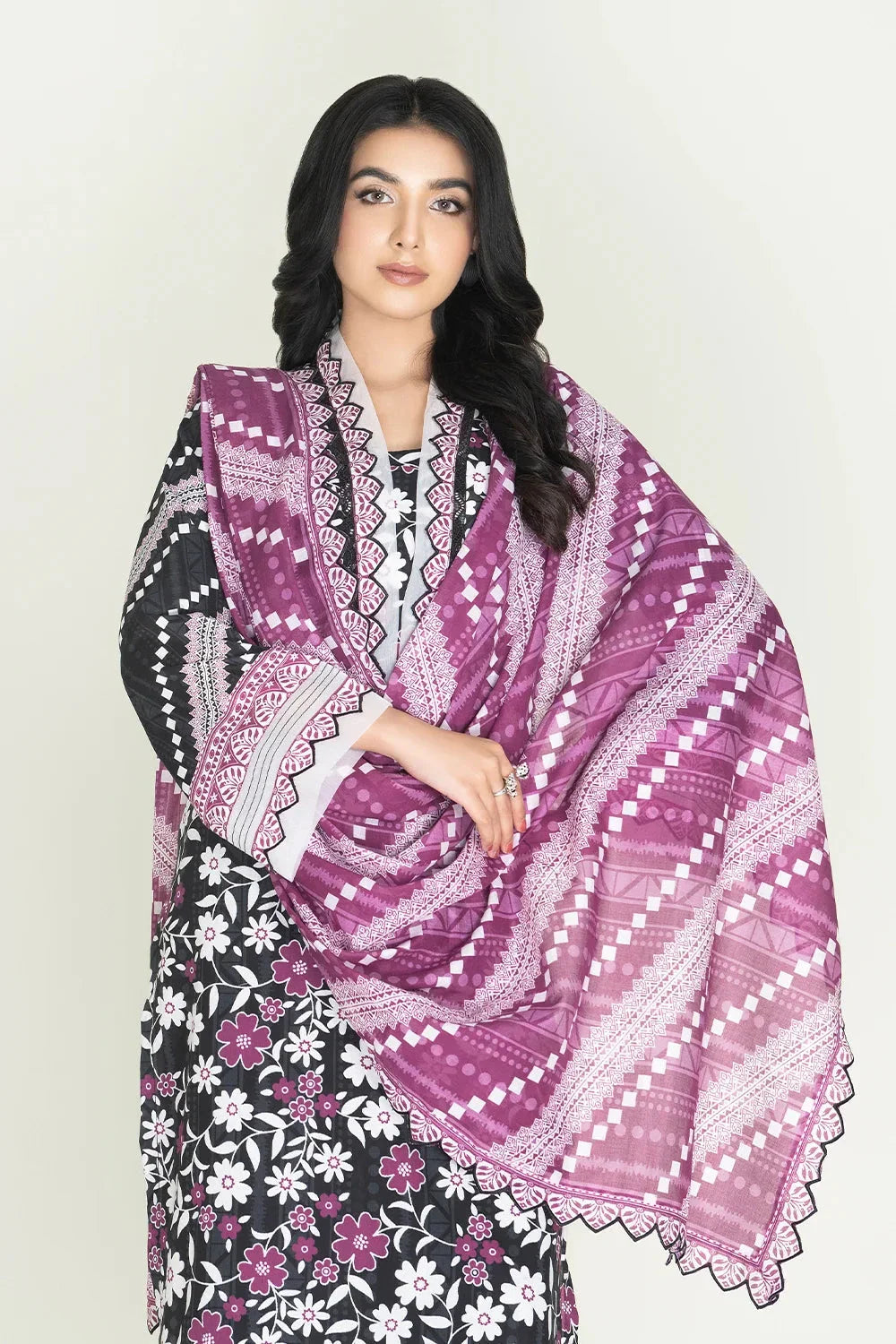 3PC Unstitched Printed Lawn Suit | KLA-3742 Printed KHAS STORES 