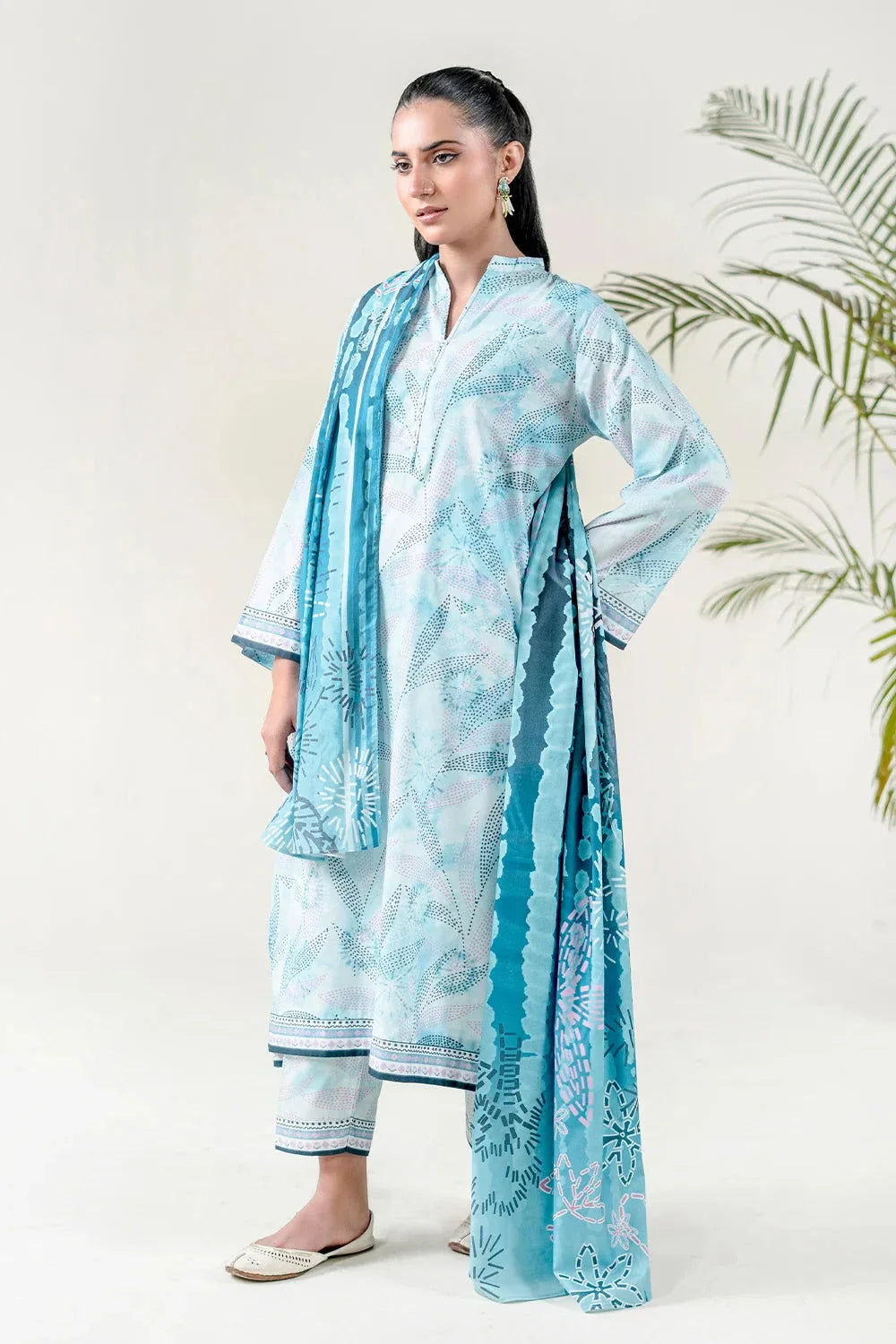 3PC Unstitched Printed Lawn Suit | KLA-3744 Printed KHAS STORES 