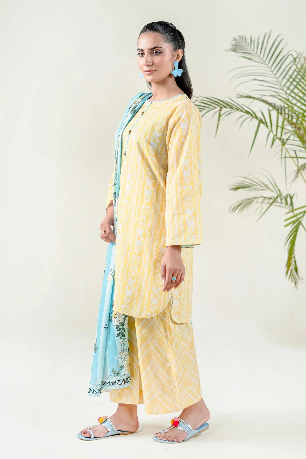 3PC Unstitched Printed Lawn Suit | KLA-3745 Printed KHAS STORES 