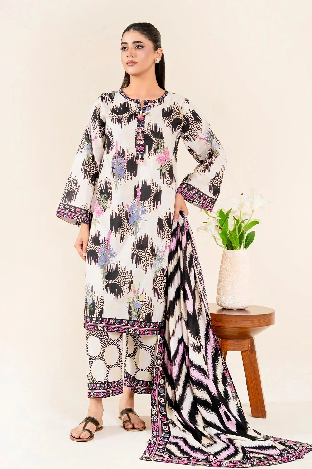 3PC Unstitched Printed Lawn Suit | KLA-3746 Printed KHAS STORES 