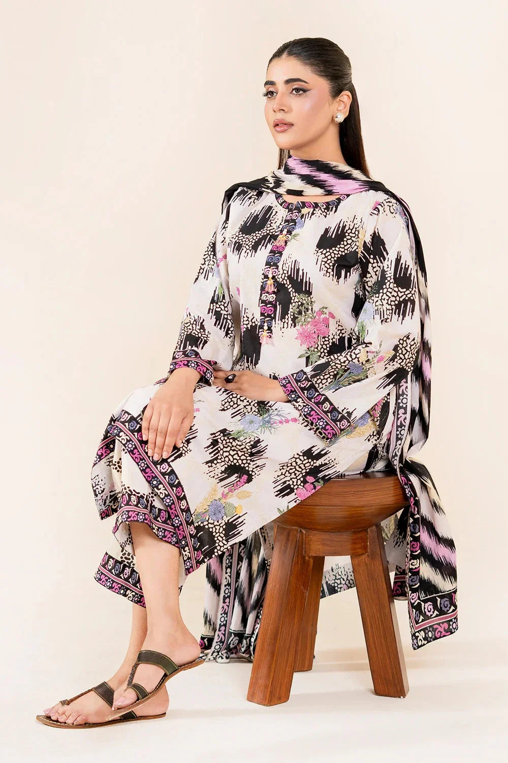 3PC Unstitched Printed Lawn Suit | KLA-3746 Printed KHAS STORES 
