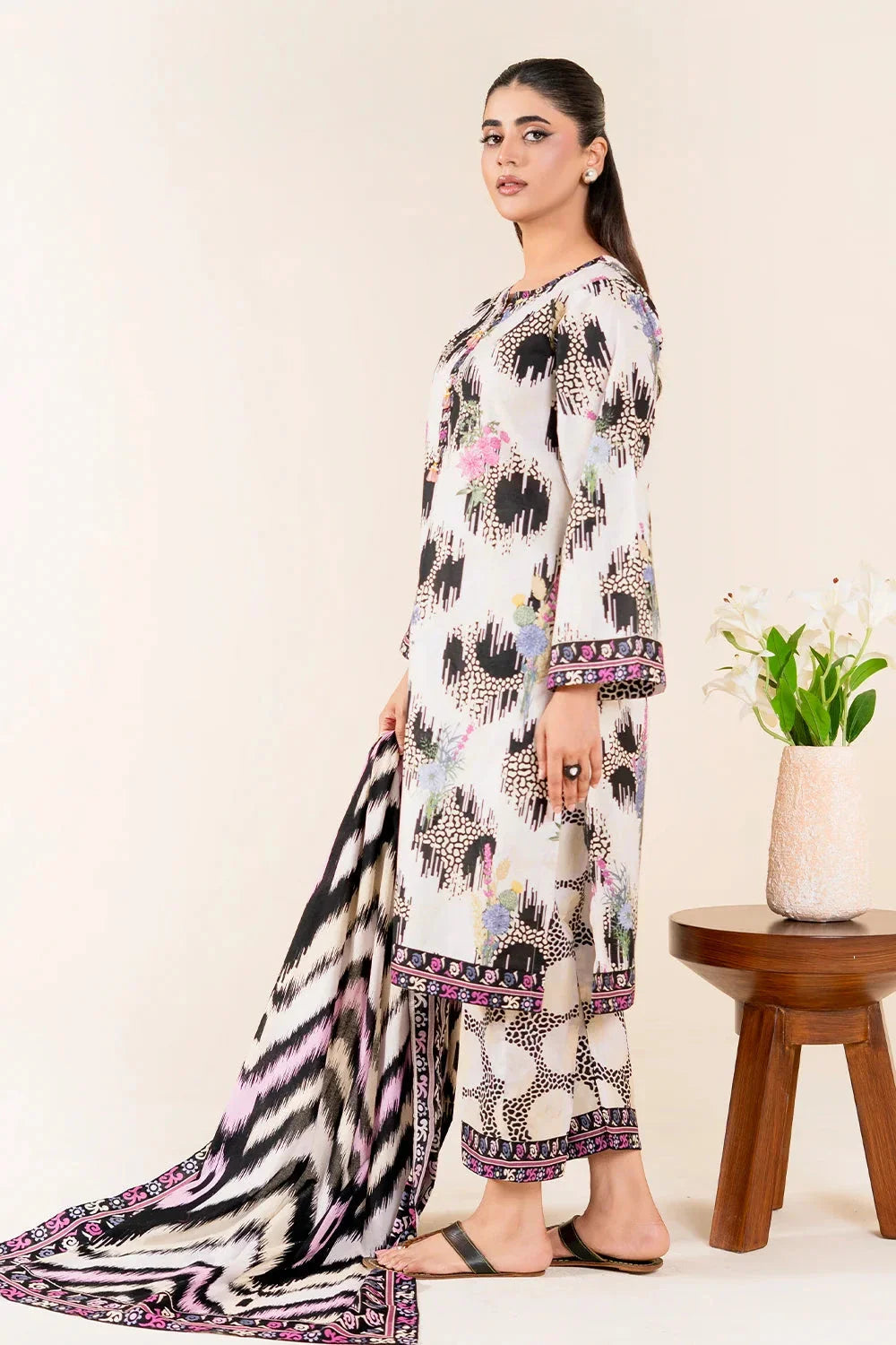 3PC Unstitched Printed Lawn Suit | KLA-3746 Printed KHAS STORES 