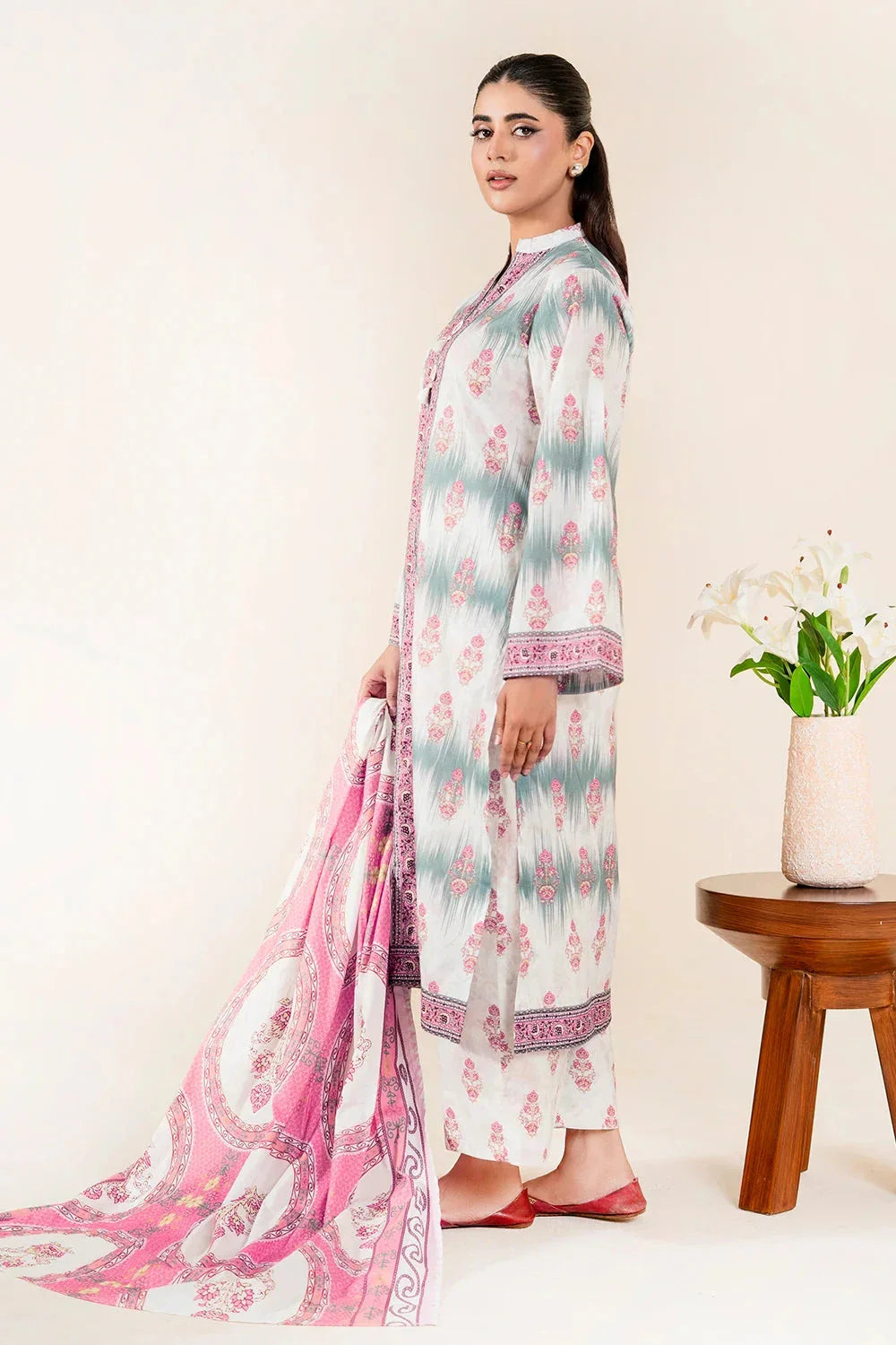 3PC Unstitched Printed Lawn Suit | KLA-3747 Printed KHAS STORES 