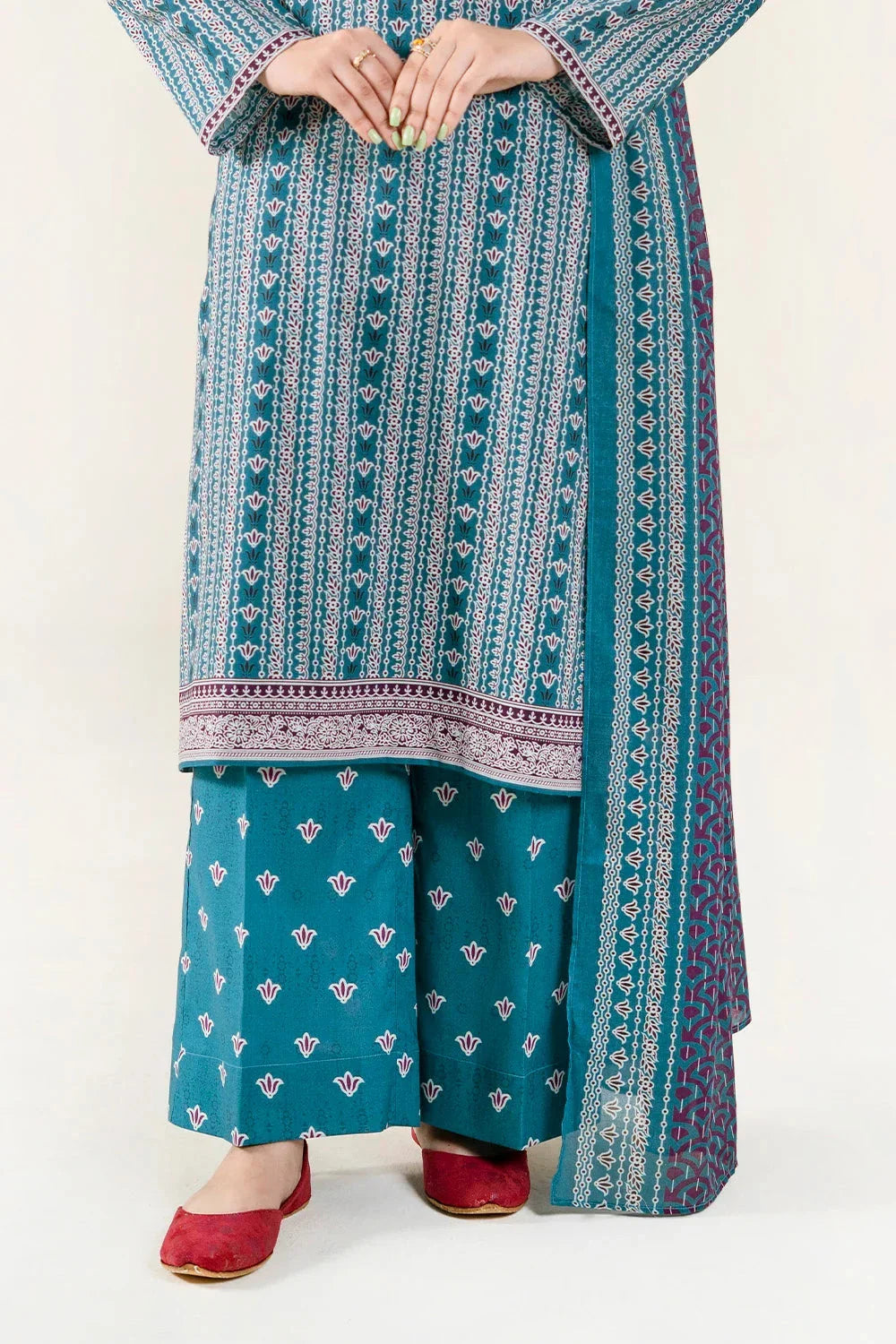 3PC Unstitched Printed Lawn Suit | KLA-3753 Printed KHAS STORES 