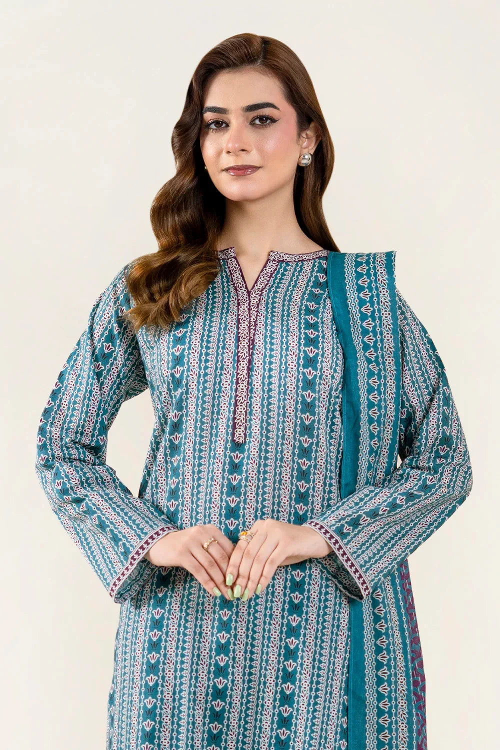 3PC Unstitched Printed Lawn Suit | KLA-3753 Printed KHAS STORES 