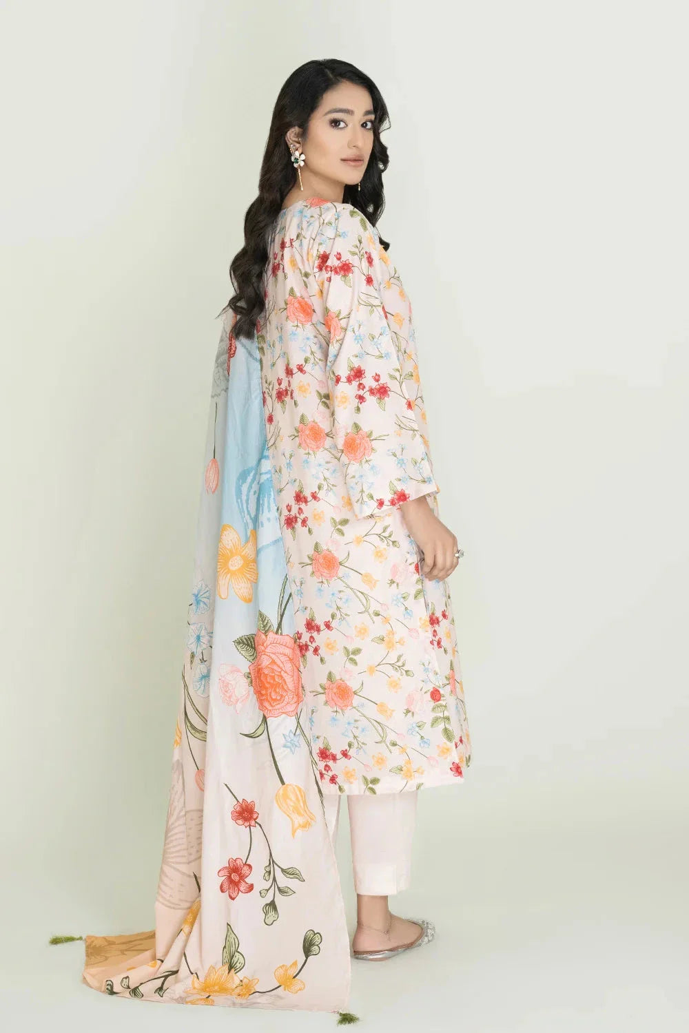3PC Unstitched Printed Lawn Suit | KLA-3755 Printed KHAS STORES 