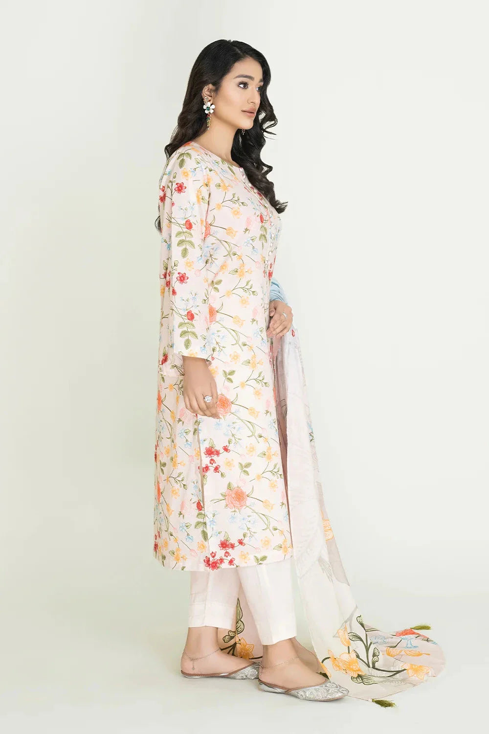 3PC Unstitched Printed Lawn Suit | KLA-3755 Printed KHAS STORES 