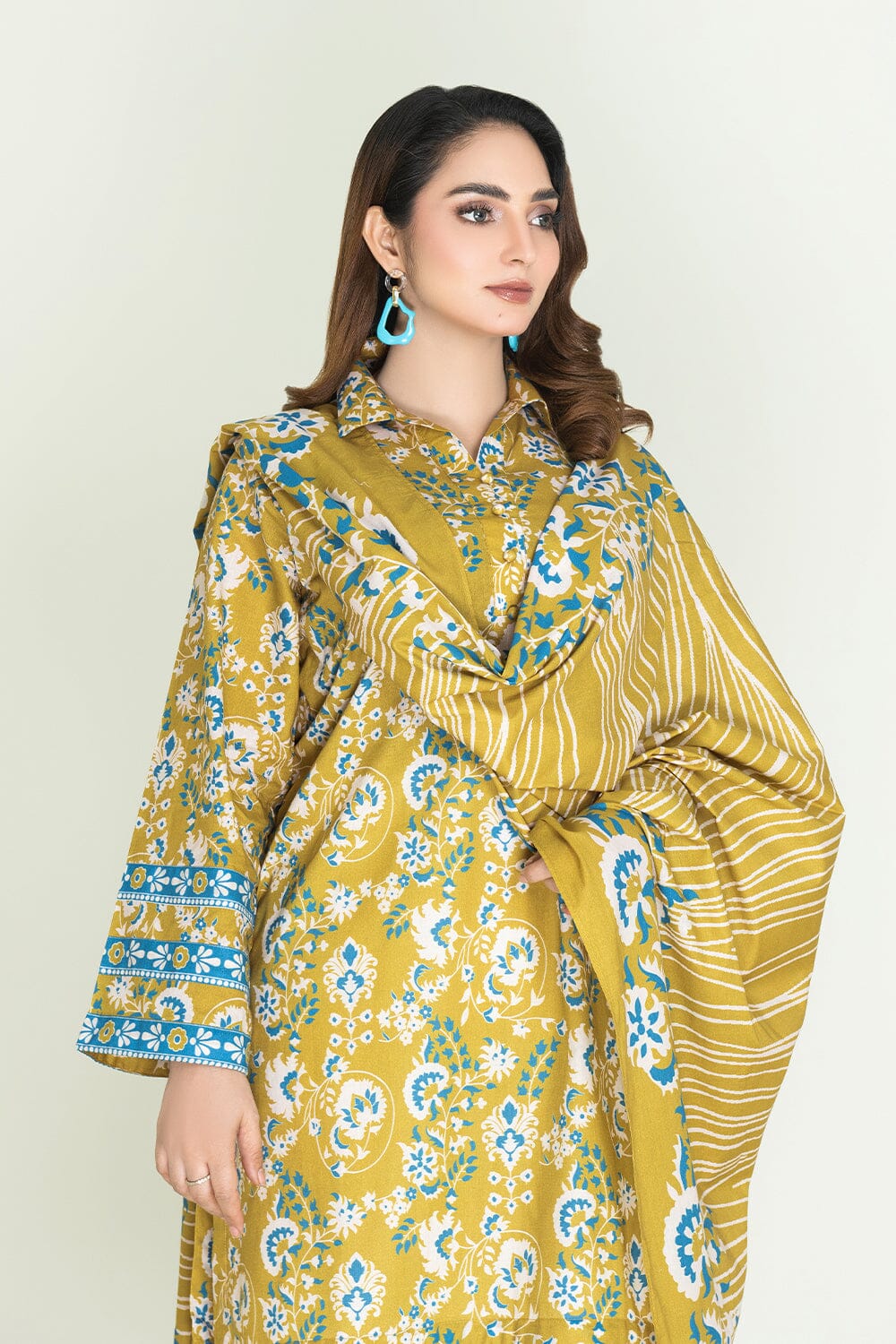 3PC Unstitched Printed Lawn Suit | KLA-3756 Printed KHAS STORES 